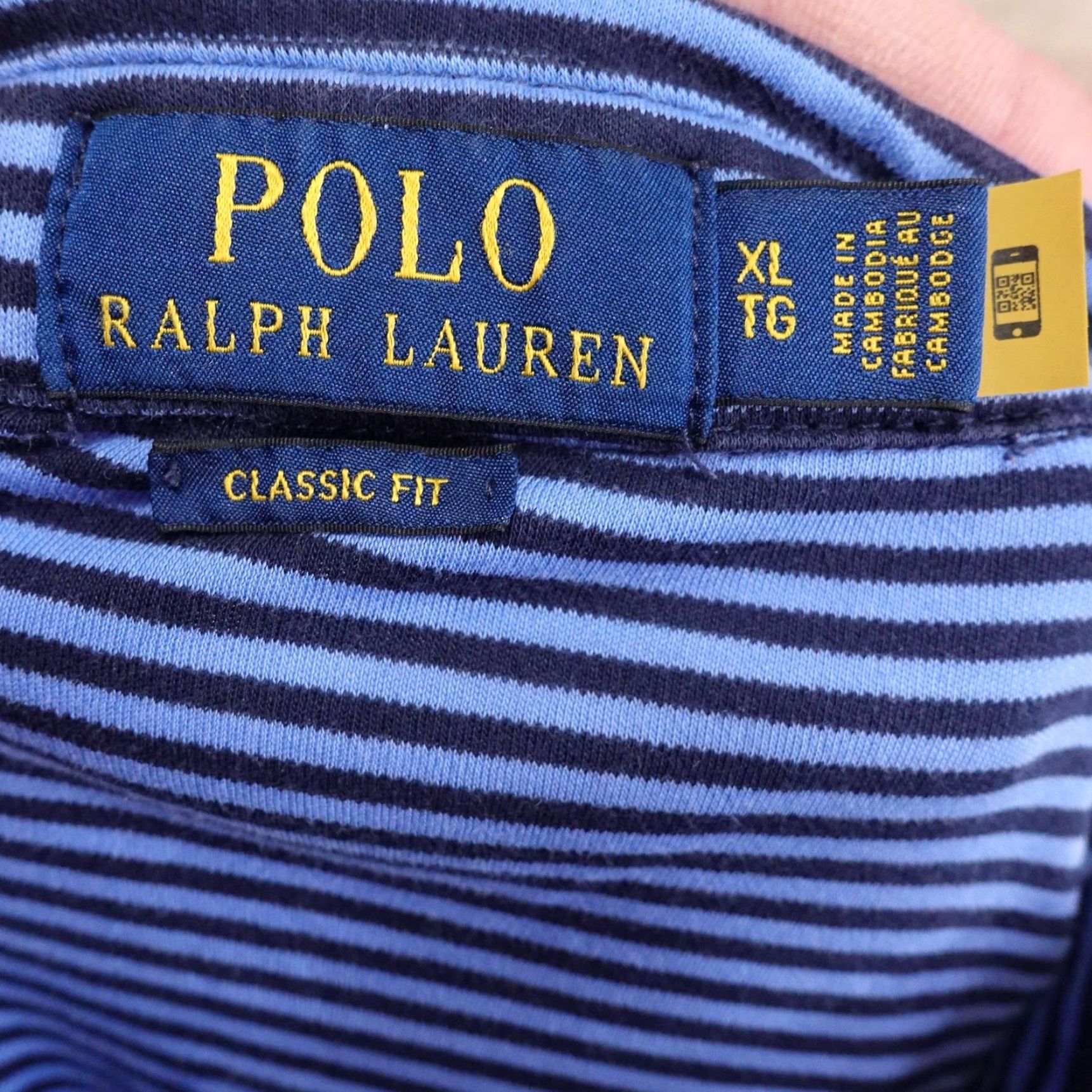 Polo Ralph Lauren Polo Ralph Lauren Polo Shirt Mens XL Blue Stripe Classic Fit Soft Touch Cotton Shirt Size US XL / EU 56 / 4 - 5 Thumbnail
