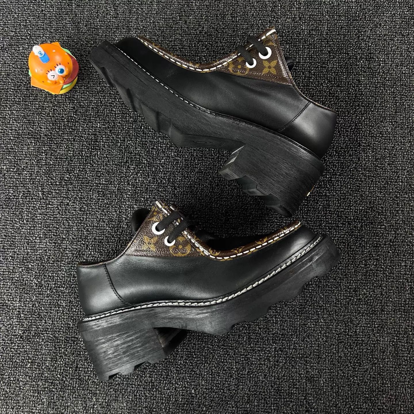 Louis Vuitton LV Platform Loafers Women's 36 Black Monogram Worn Few Times Size US 5.5 / IT 35.5 - 4 Thumbnail