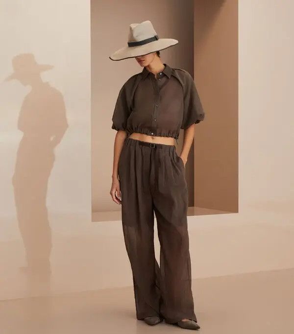 Brunello Cucinelli o1la1rc1a0425 Blouse in Brown Size S / US 4 / IT 40 - 5 Thumbnail