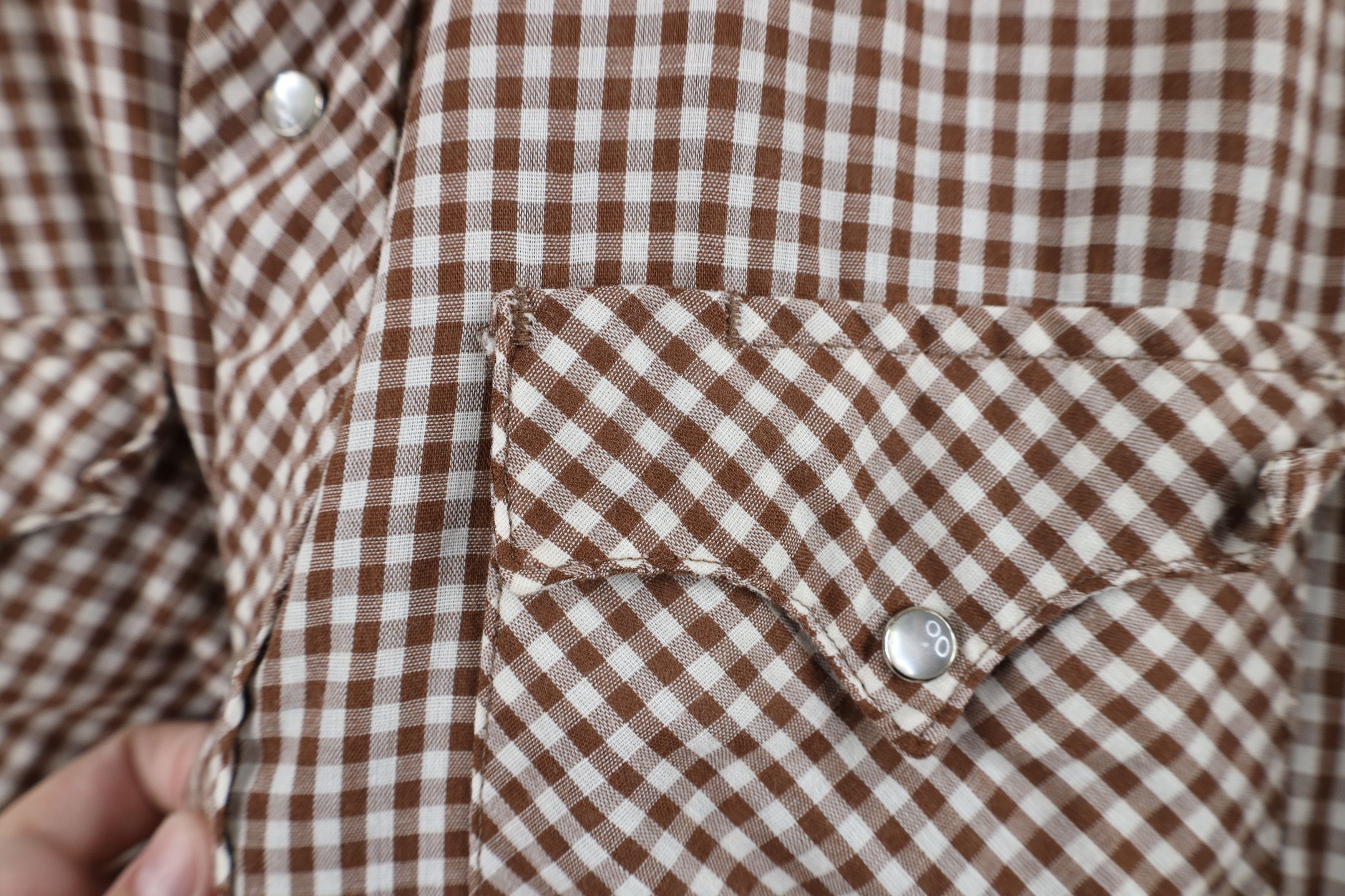 Vintage Vintage 70s Snap Button Collared Shirt Gingham Plaid USA Size US L / EU 52-54 / 3 - 5 Thumbnail