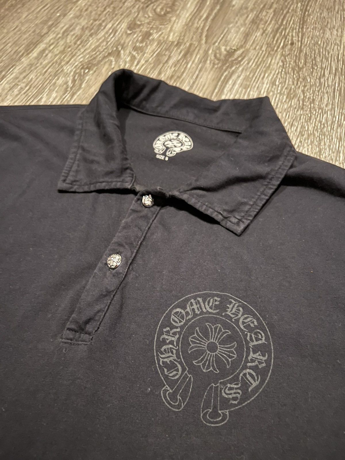 Chrome Hearts Chrome Hearts Vintage Polo Collared Shirt Rhodium Buttons ...