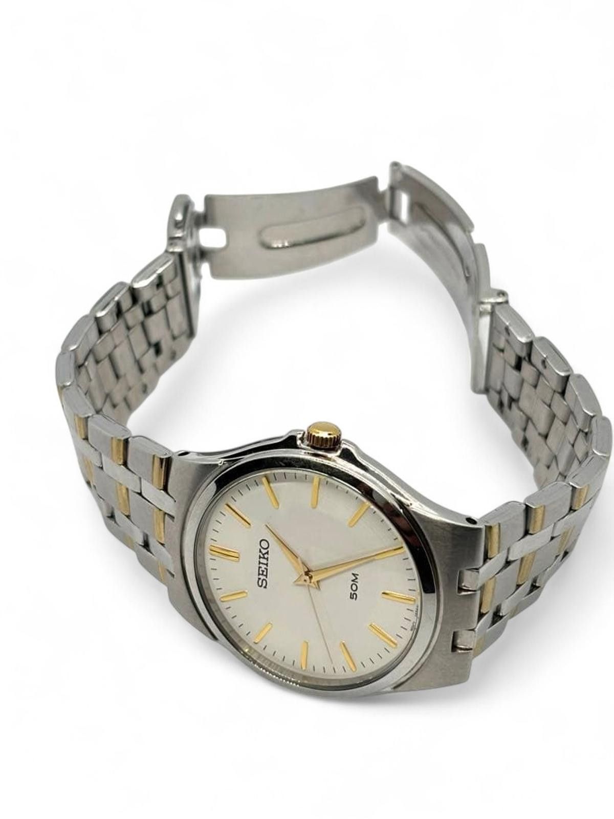 Seiko Seiko - Stainless Steel Men's Watch with Gold Accents Size ONE SIZE - 5 Thumbnail