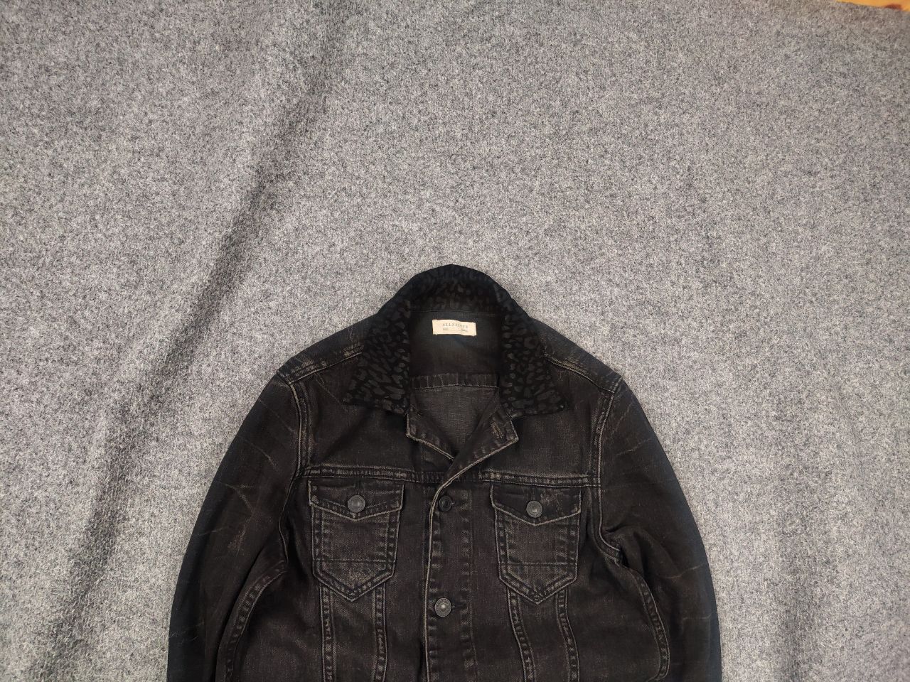 Allsaints donlington Distressed Denim Jacket Washed Black