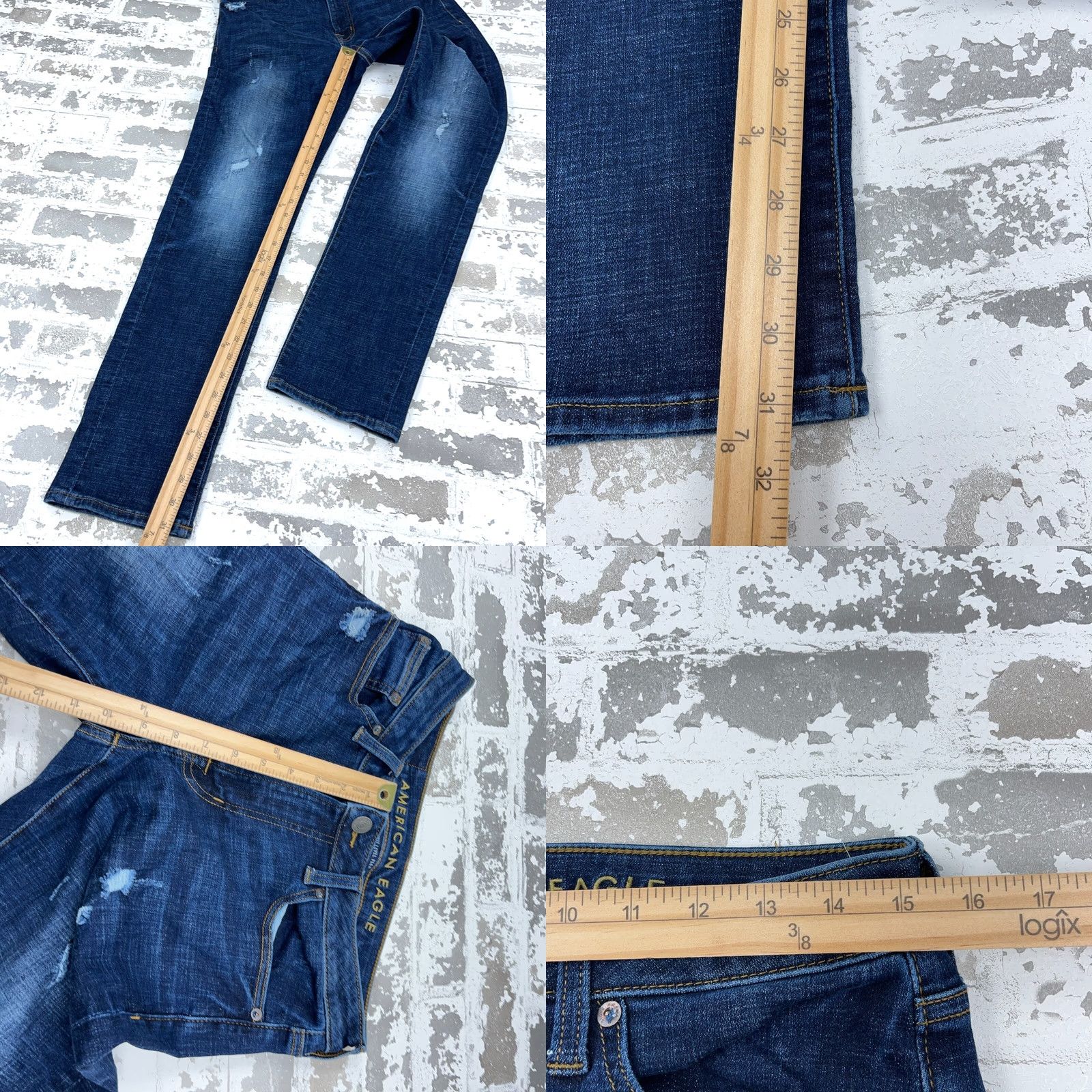 American Eagle Outfitters American Eagle Jeans Men 30x32 Slim Straight Next Level Stretch Dark Blue Distressed? No Distressed Size US 30 / EU 46 - 8 Thumbnail