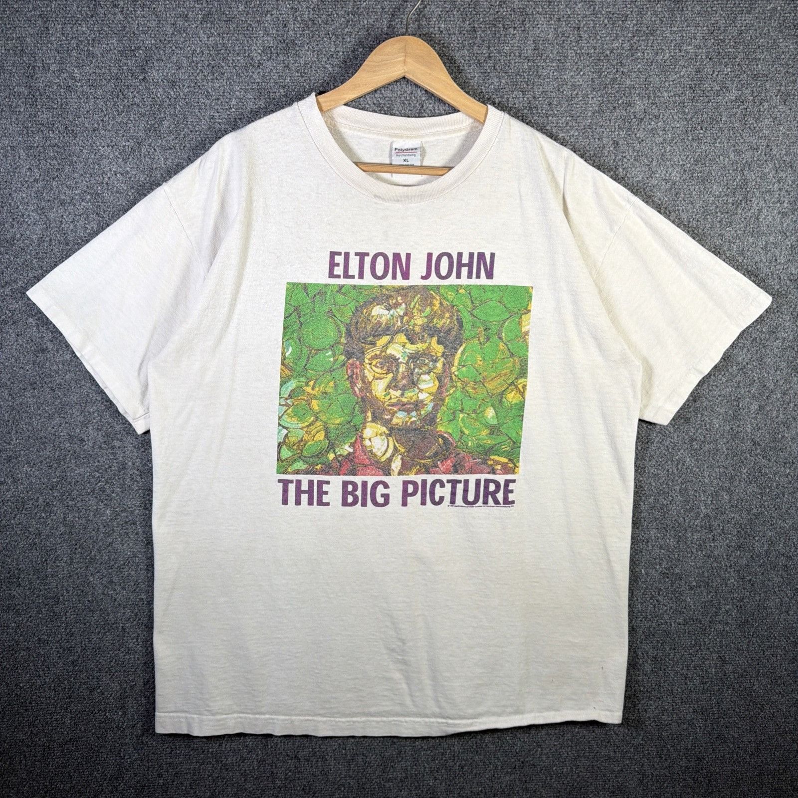 Band Tees Vintage Elton John Shirt Mens XL White 90s Band Big Picture Size US XL / EU 56 / 4 - 1 Thumbnail