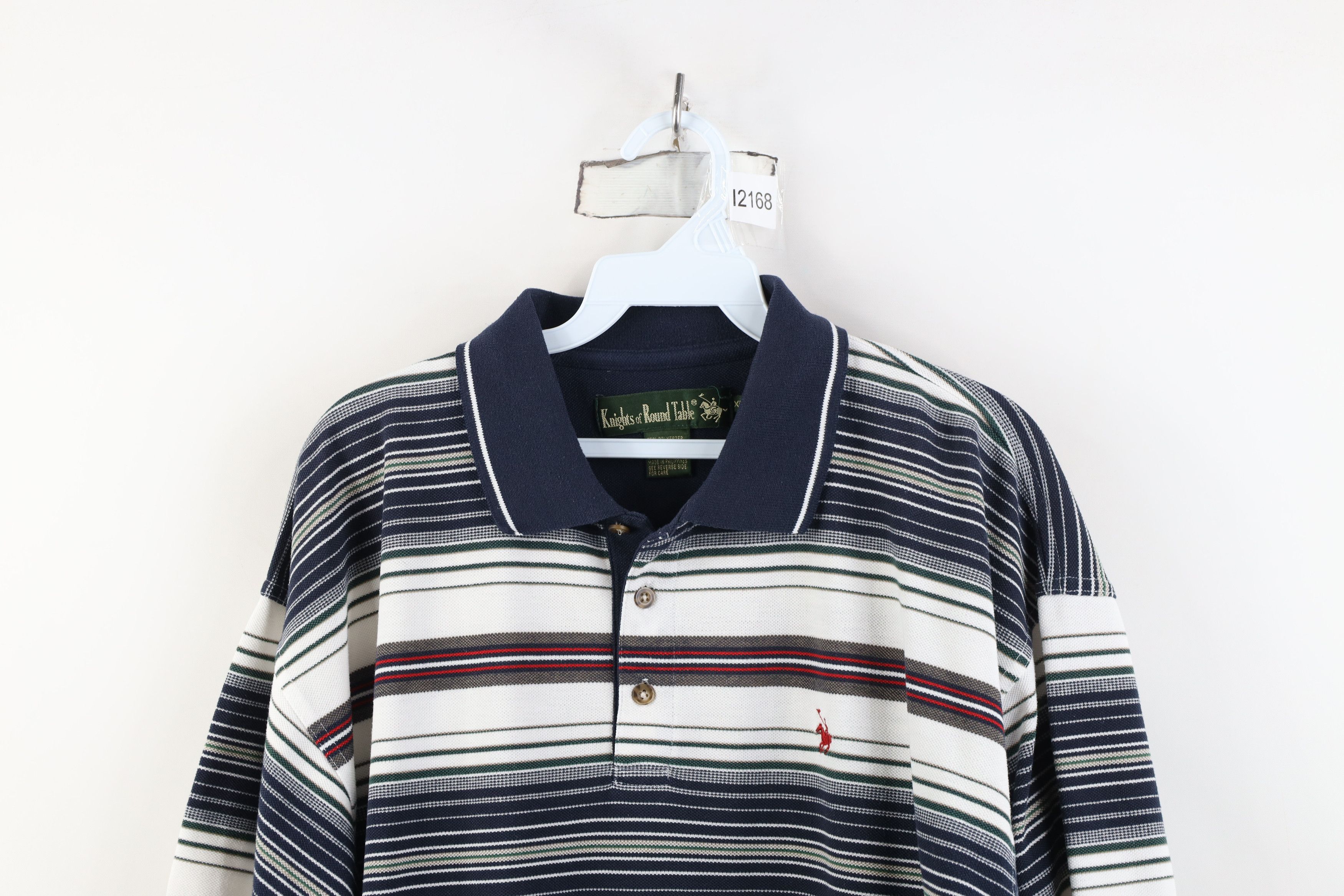 Vintage Vintage 90s Streetwear Striped Knit Collared Golf Polo Shirt Size US L / EU 52-54 / 3 - 2 Thumbnail