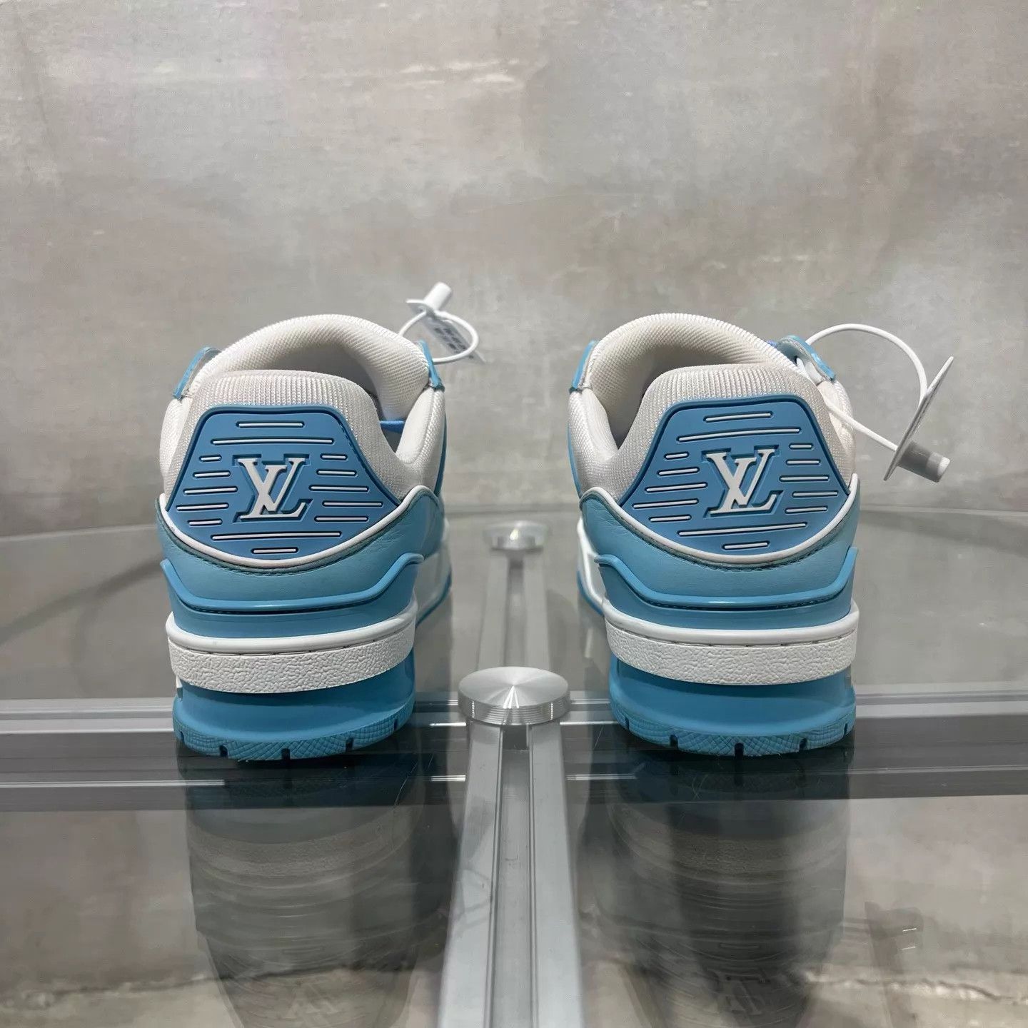 Louis Vuitton LV Trainer women's white and blue UK3 Size US 6.5 / IT 36.5 - 6 Thumbnail