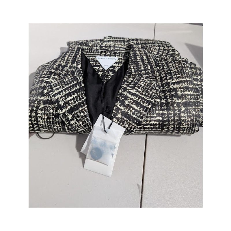 Bottega Veneta o1rshd1 Doucle Prince Of Wales Coat in White/Fondant/Camel Size US M / EU 48-50 / 2 - 23 Thumbnail