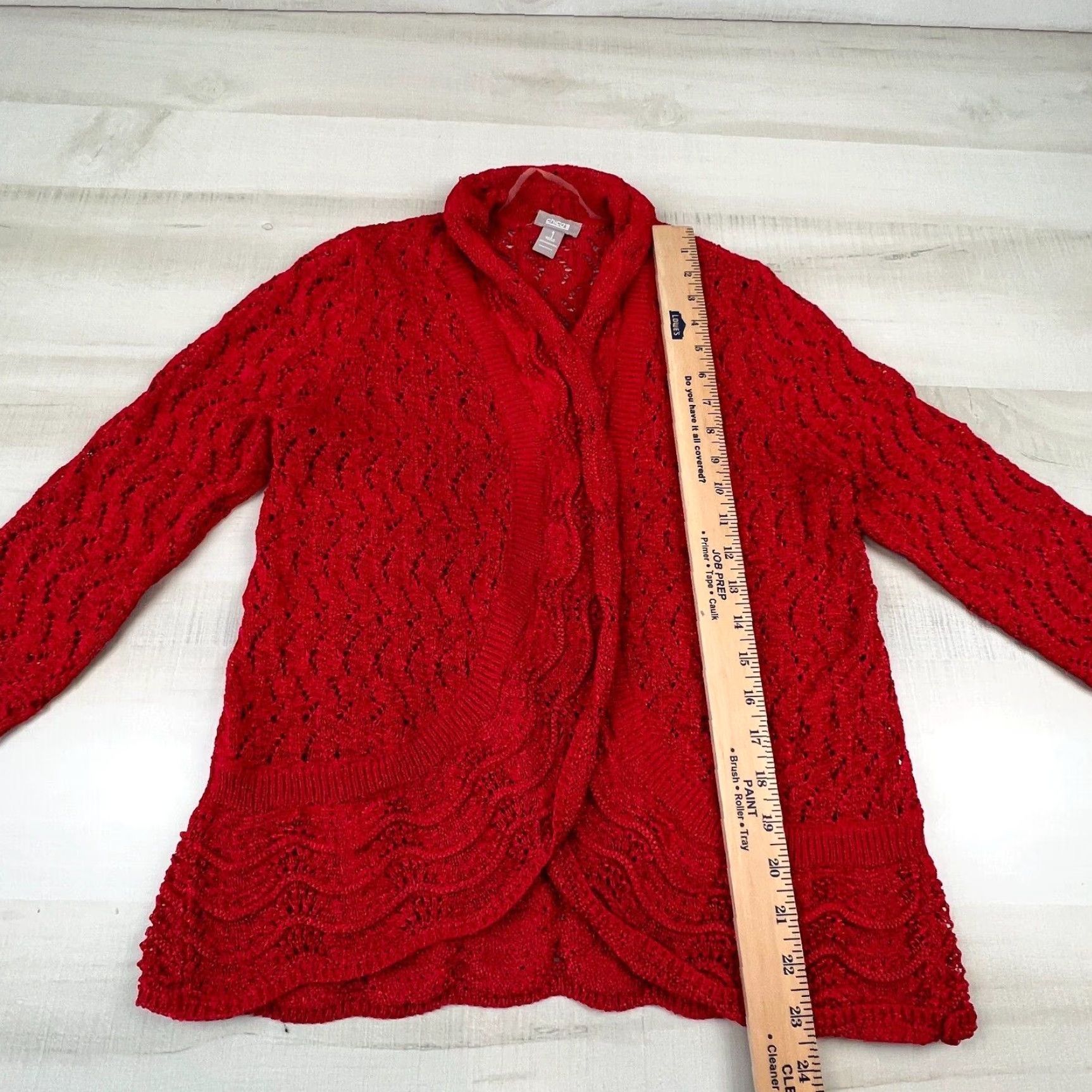 Vintage Chico's Womens Small Red Open Front Cardigan Sweater 3/4 Sleeve Knit Casual Women Size S / US 4 / IT 40 - 5 Thumbnail