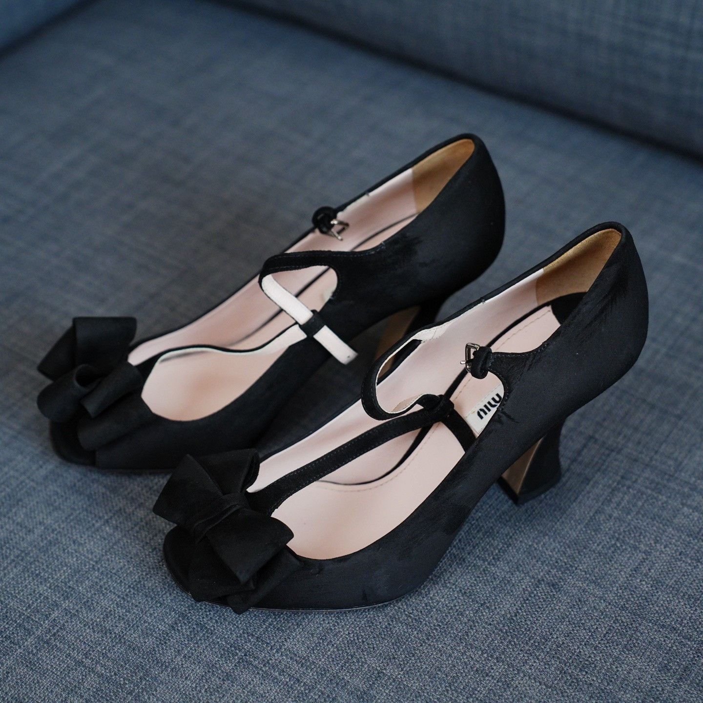 Miu Miu Miu Miu Suede Black Sandals us_8-5 Women Size US 8.5 / IT 38.5 - 1 Thumbnail