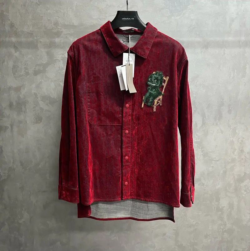 Dior Dior Red Cotton Men's Shirt 0089 Size US XL / EU 56 / 4 - 1 Thumbnail