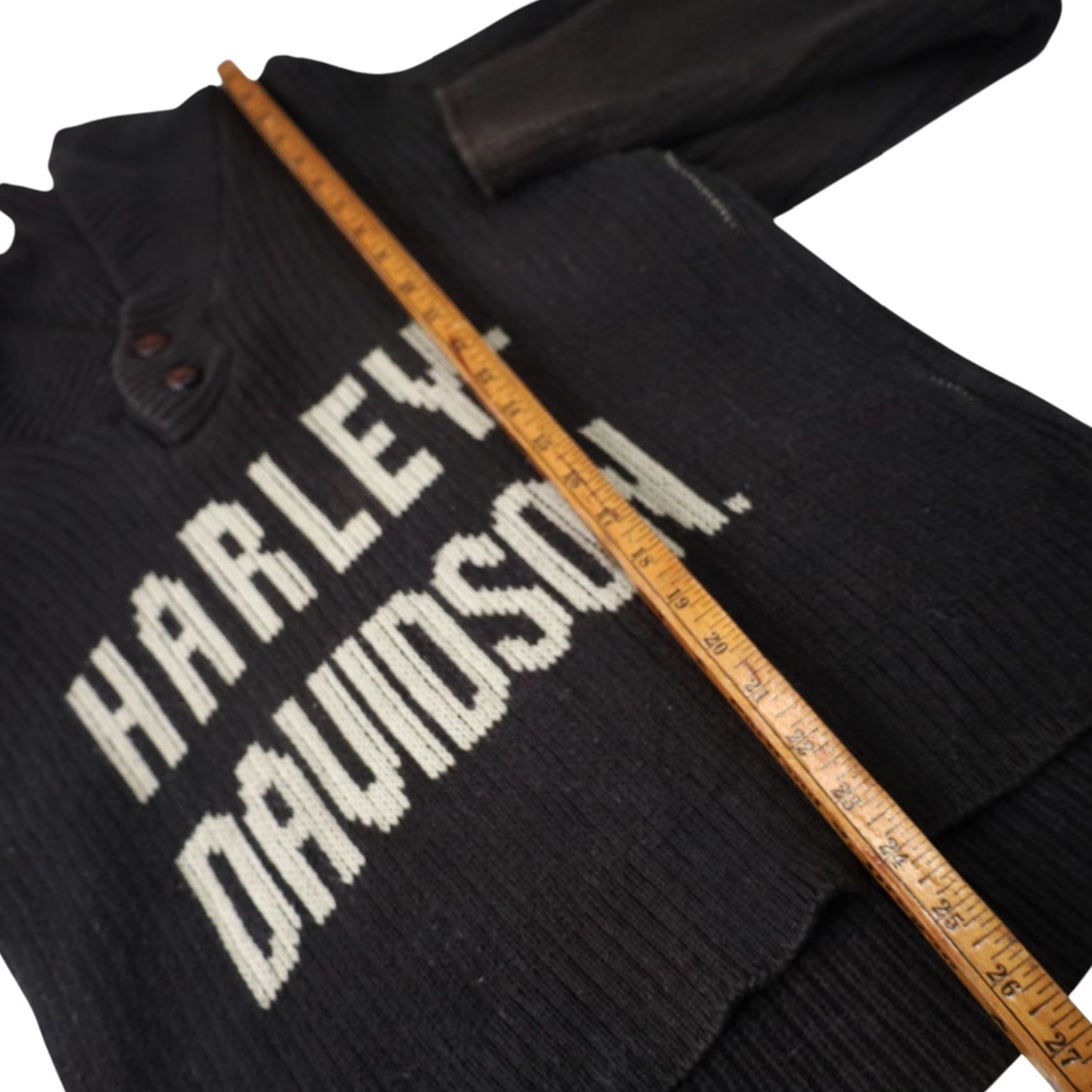 Harley Davidson VINTAGE Harley Davidson Womens Medium Knit Spellout Cowl Sweater Gray Size M / US 6-8 / IT 42-44 - 8 Thumbnail