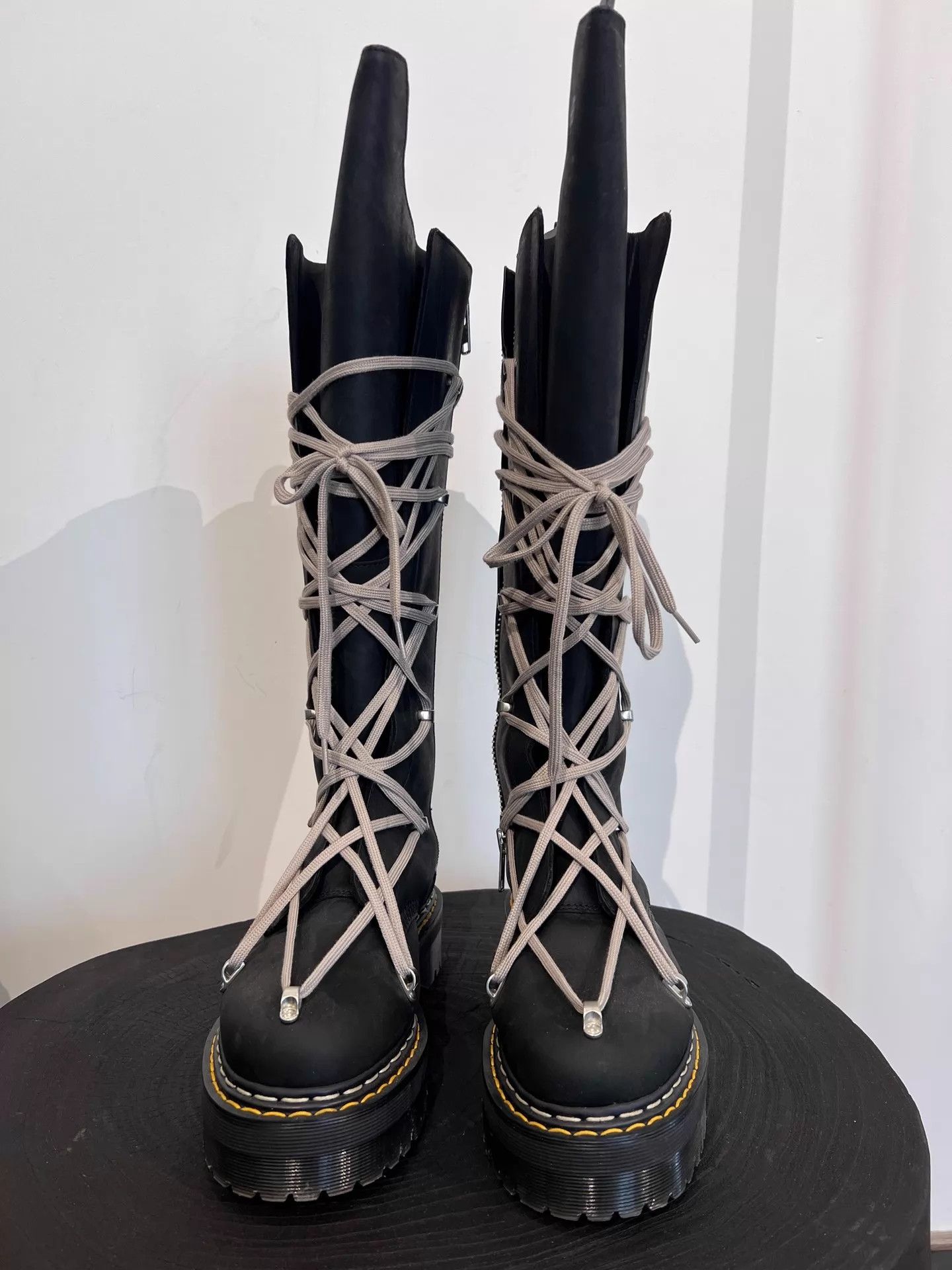 Rick Owens Rick Owens X Dr. Martens Multi-Lace High-Top Boots 42 EU Size US 9 / EU 42 - 2 Thumbnail
