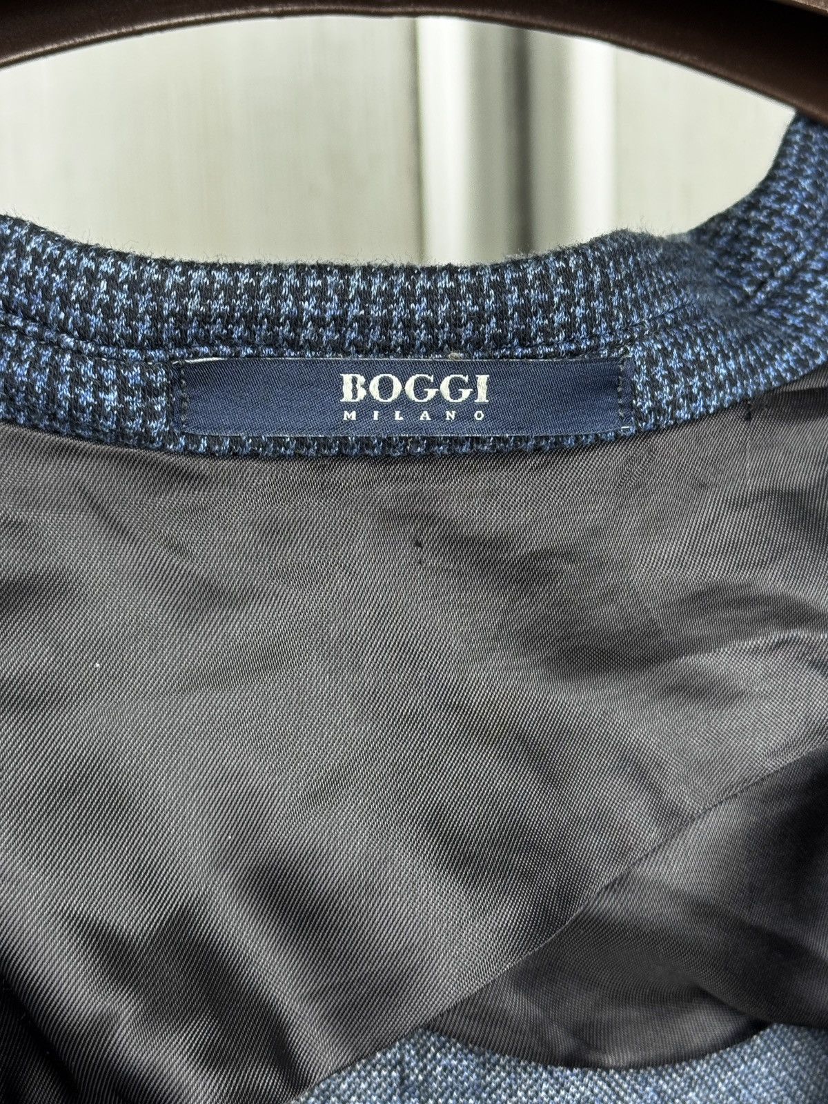 Boggi Boggi Milano Jersey Cotton Micro Houndstooth Pattern Blazer Size 36R - 10 Thumbnail