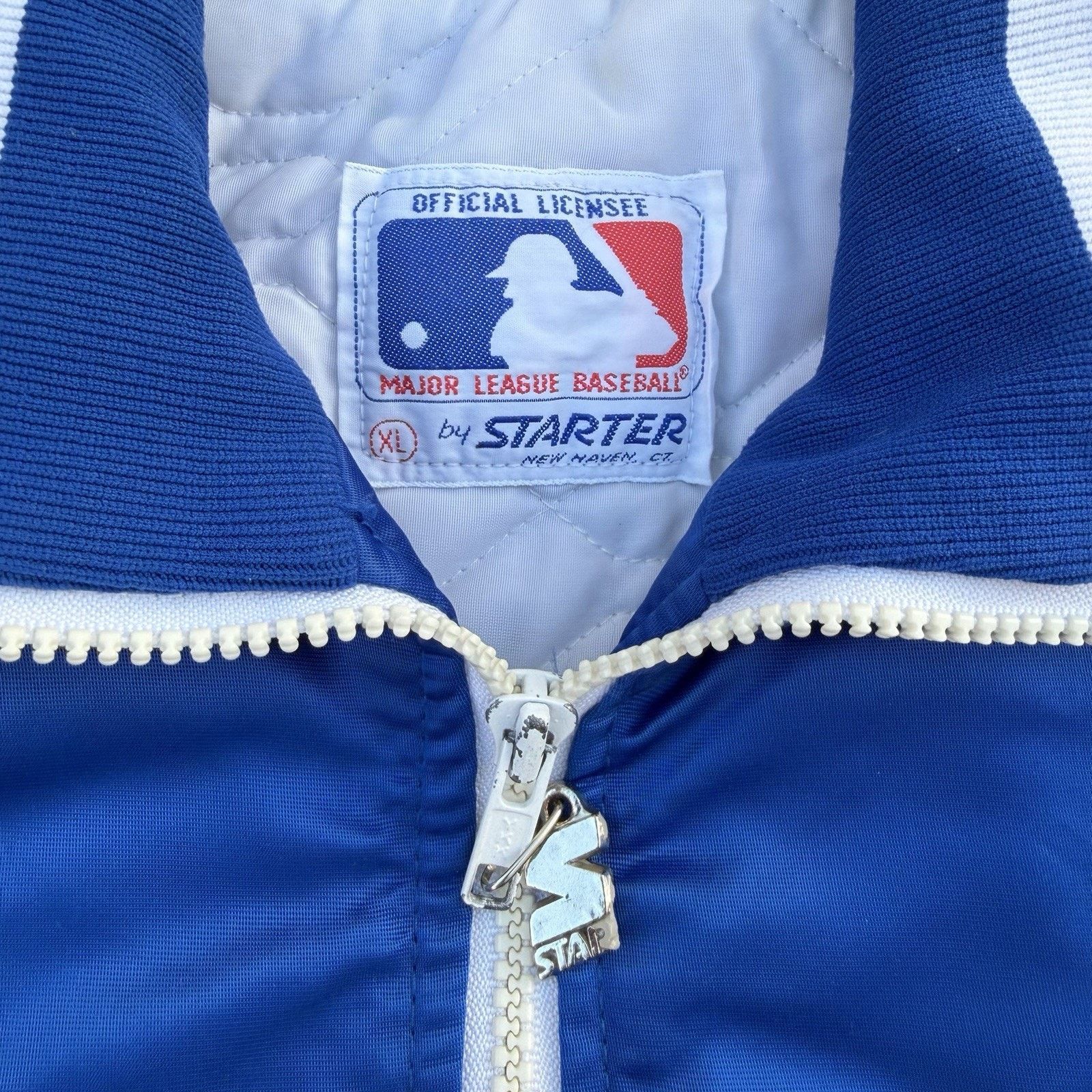 MLB × Starter × Vintage Vintage 80s Starter Los Angeles Dodgers Blue Satin Jacket XL Size US XL / EU 56 / 4 - 5 Thumbnail