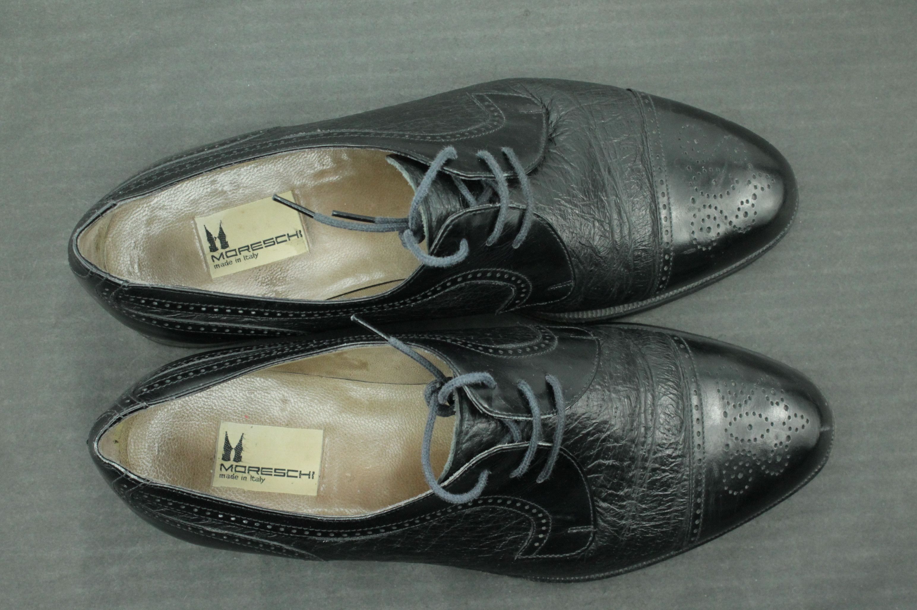 Moreschi Moreschi Black Leather Lace Up Oxford Brogue Formal Shoes Size US 9 / EU 42 - 5 Thumbnail