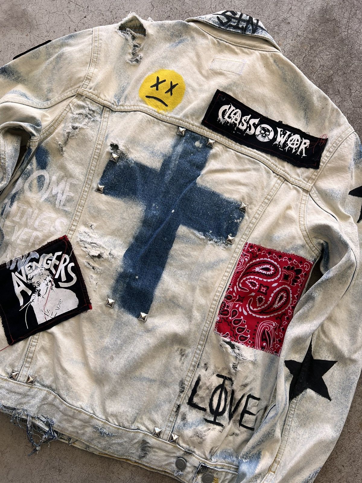 Vintage Punk Crust Denim Jacket Size US M / EU 48-50 / 2 - 5 Thumbnail