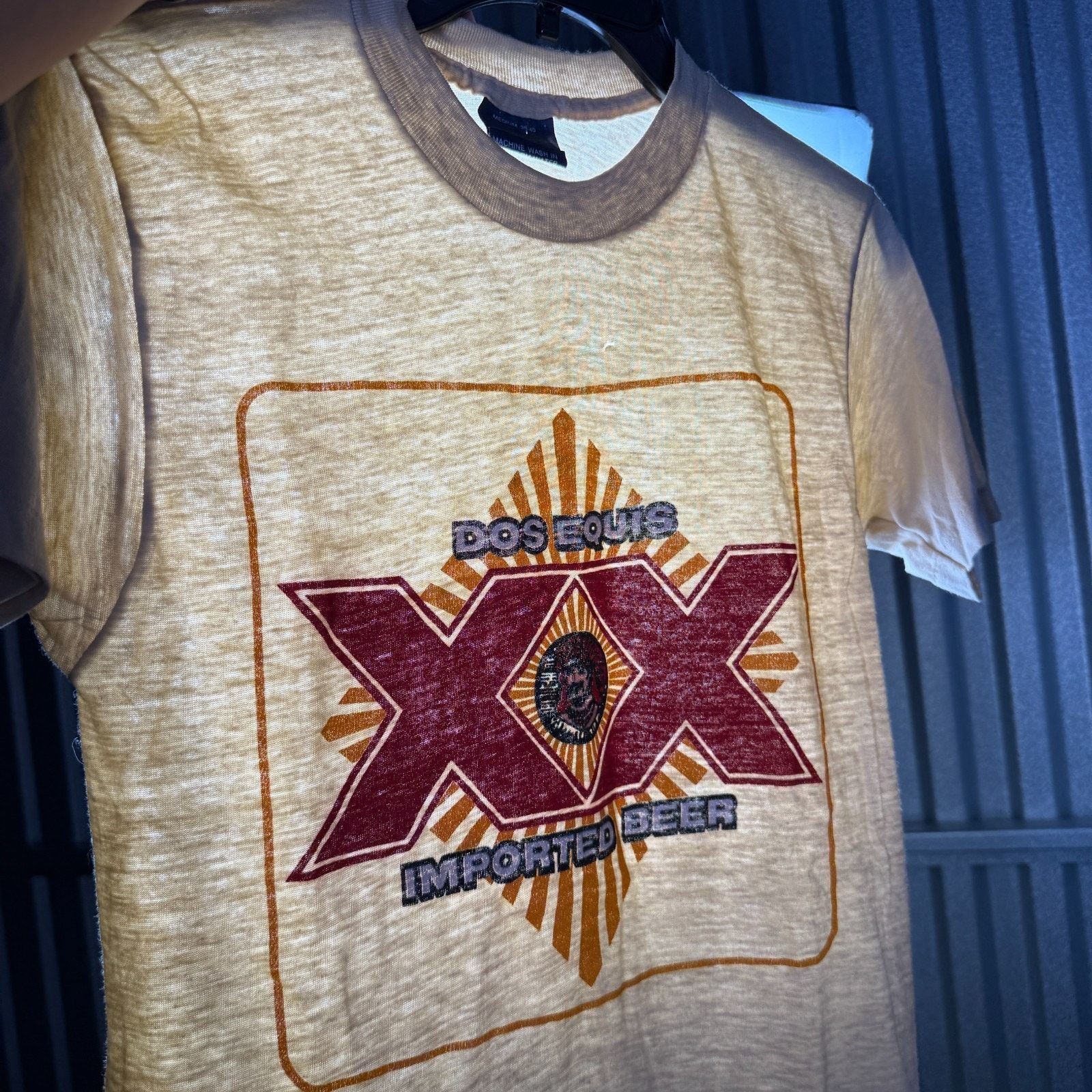 Street Fighter × Vintage Vintage 80s Paper Thin Burnout Distressed Shirt M Dos Equis Size US M / EU 48-50 / 2 - 1 Thumbnail