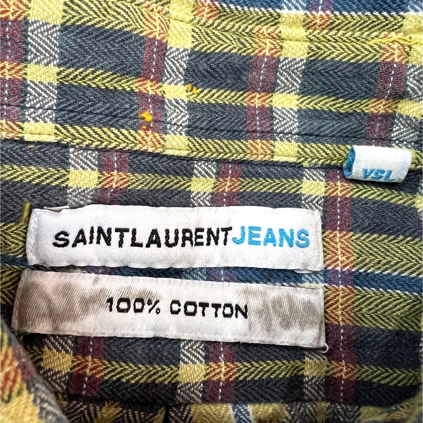 Yves Saint Laurent VINTAGE Saint Laurent Shirt Mens L Yves YSL Long Sleeve Check Men Size Size US L / EU 52-54 / 3 - 5 Thumbnail