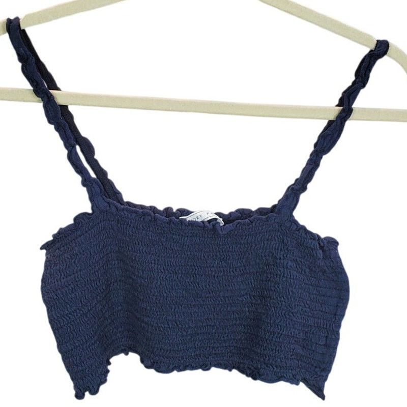 Other Emory Park Smocked Blue Crop Cami Top Large Size L / US 10 / IT 46 - 1 Thumbnail
