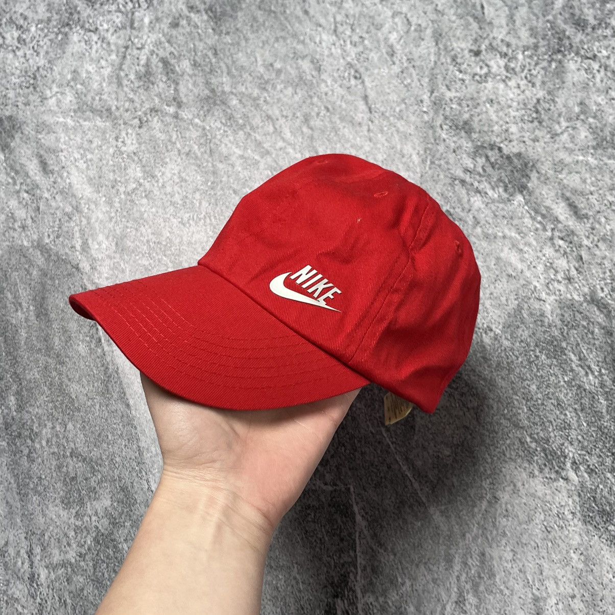 Nike × Vintage Cap Nike Vintage Streetwear Drill Hat Red Y2K Swoosh Size ONE SIZE - 2 Thumbnail