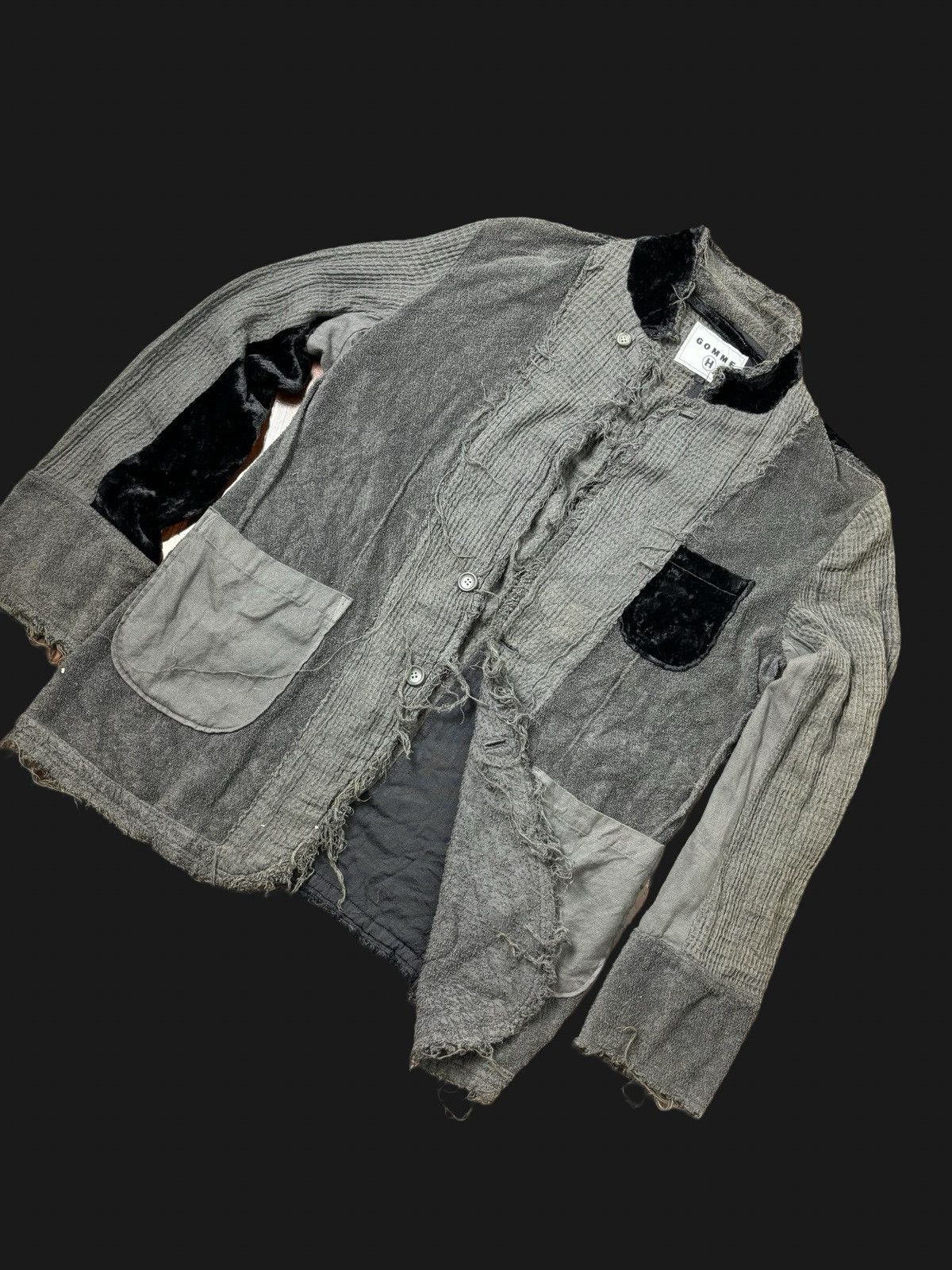 Designer × gomme 🔥Rare! Gomme H yohji Designer Distress Pachworks jacket Size US M / EU 48-50 / 2 - 3 Thumbnail
