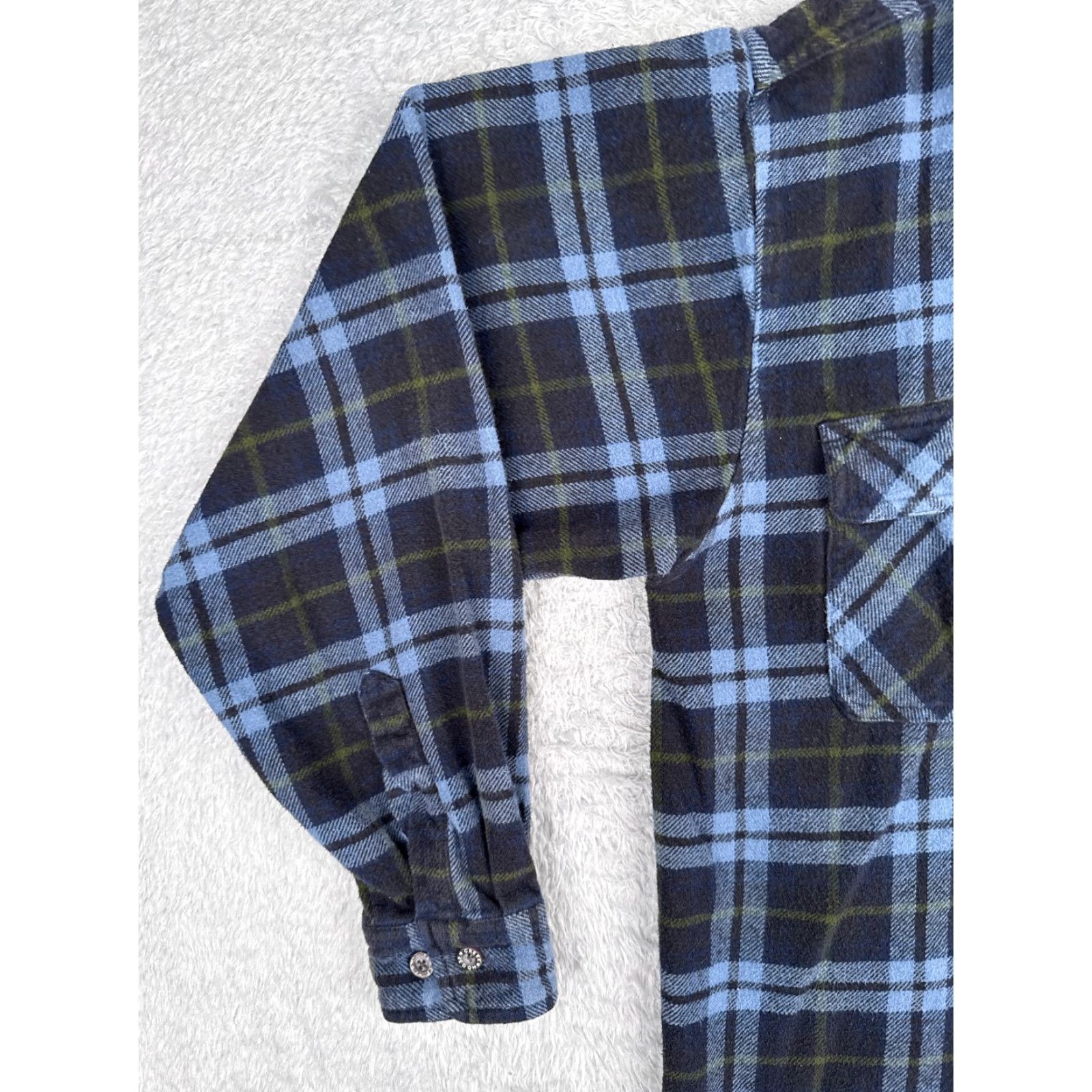 Vintage Moose Creek Shirt Men LT Blue Green Flannel Plaid Button Up 100% Cotton Casual Workwear Pocketed Vintage No Size US L / EU 52-54 / 3 - 3 Thumbnail