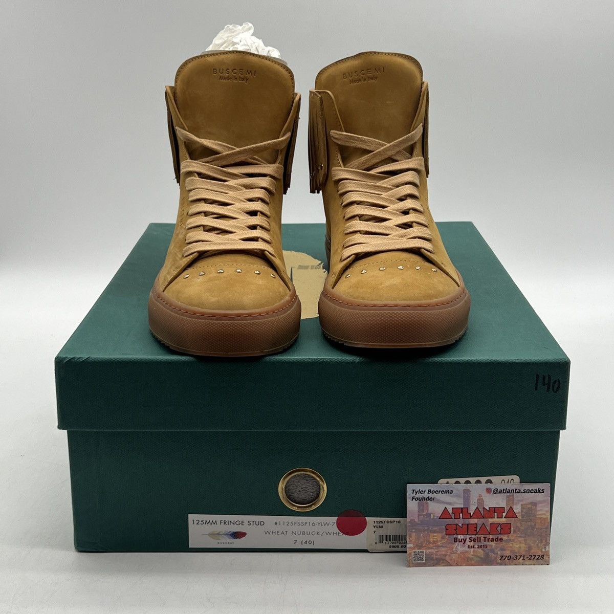 Buscemi Buscemi 125MM Fringe Stud Leather Sneakers Shoes Size US 7 / EU 40 - 2 Thumbnail