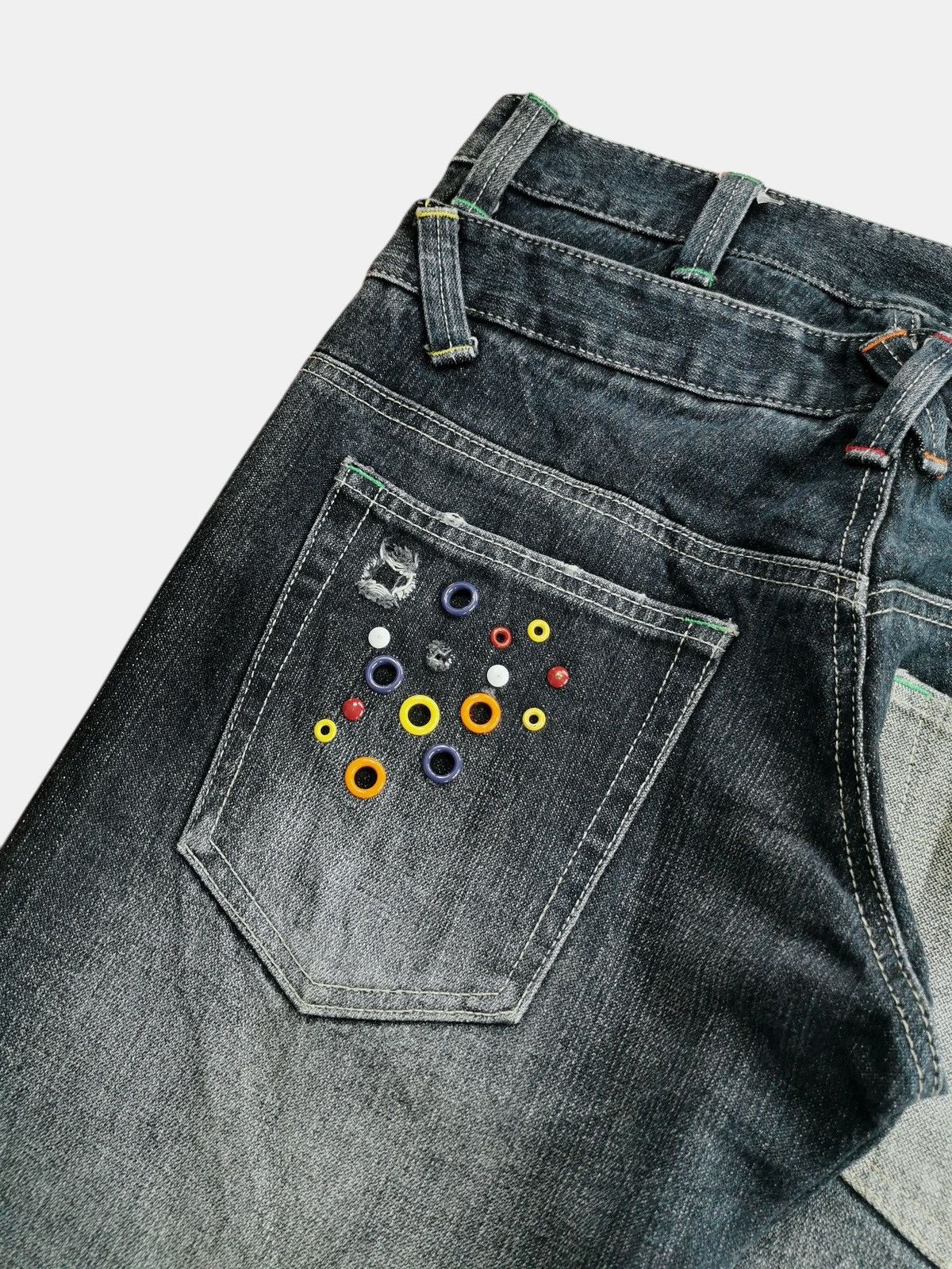Kapital Distressed Black Denim Jeans Style Kapital Jeans Size US 30 / EU 46 - 4 Thumbnail
