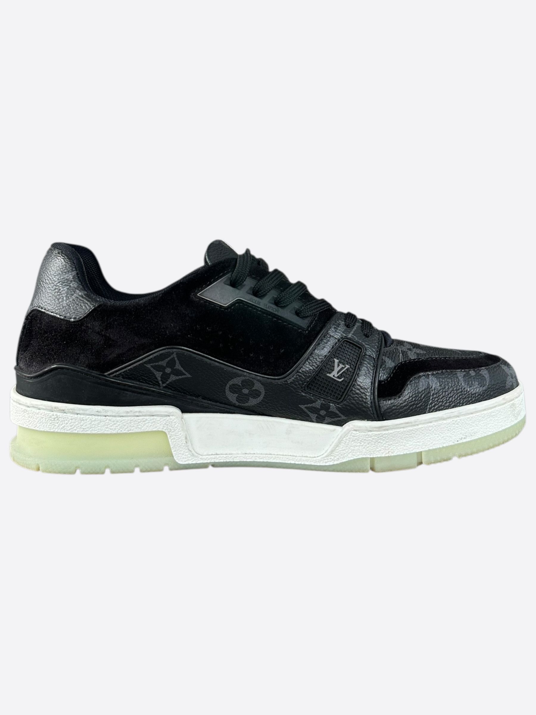 Louis Vuitton Louis Vuitton Black Monogram Eclipse Suede Trainers Size US 7 / EU 40 - 5 Thumbnail