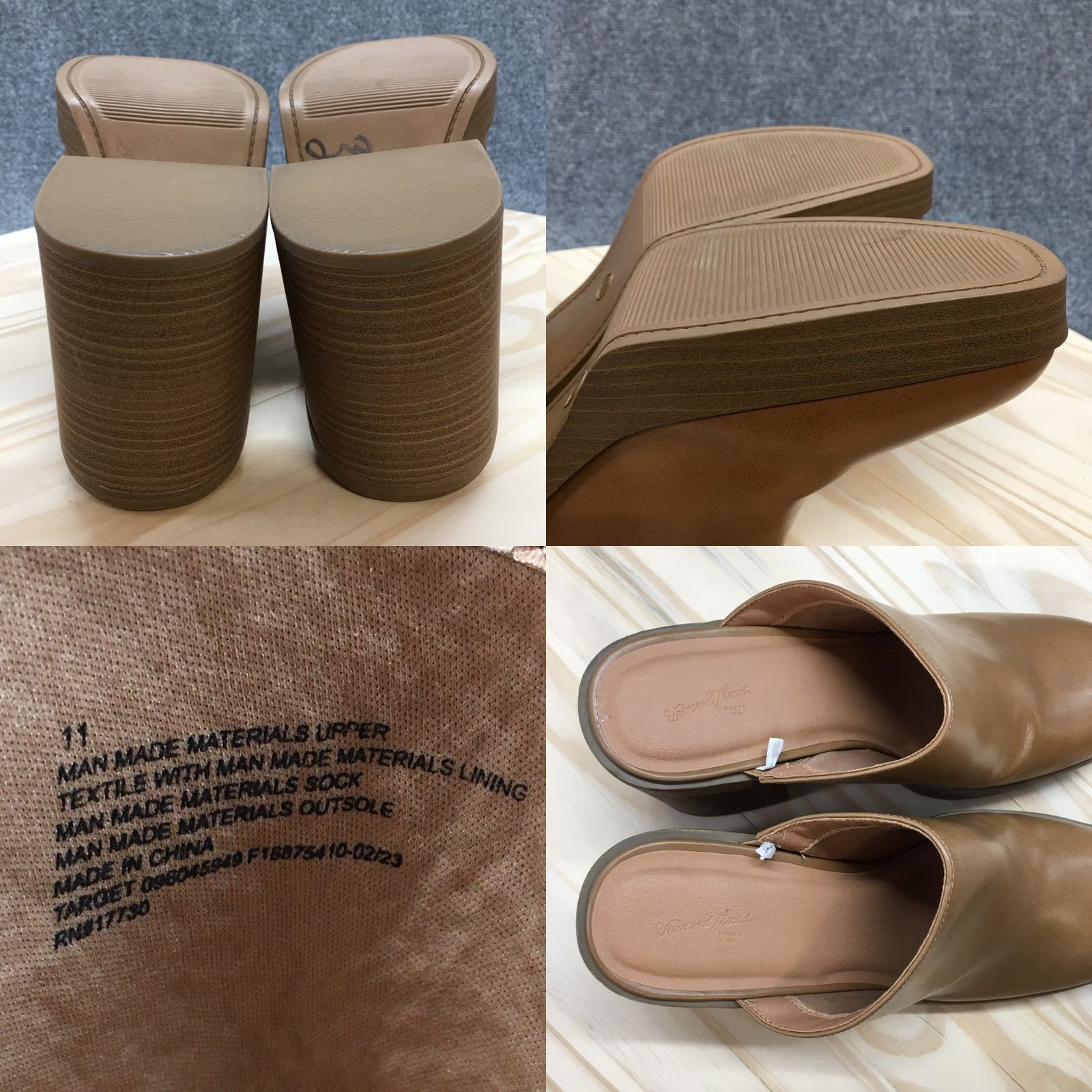 Vintage Universal Thread Tess Womens Mule Brown Faux Leather Slip On Heel 4in 11 USA Size US 11 / IT 41 - 9 Thumbnail