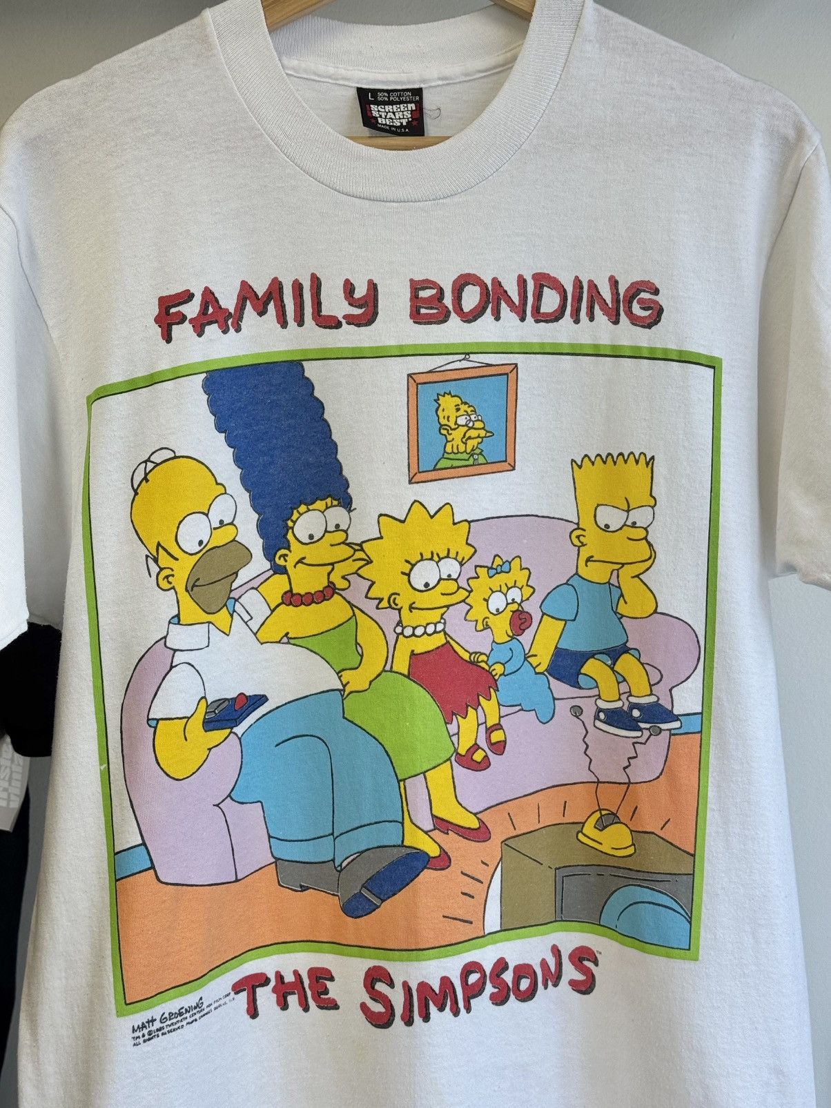 The Simpsons 1989 The Simpsons “Family Bonding” tee Size US L / EU 52-54 / 3 - 3 Thumbnail