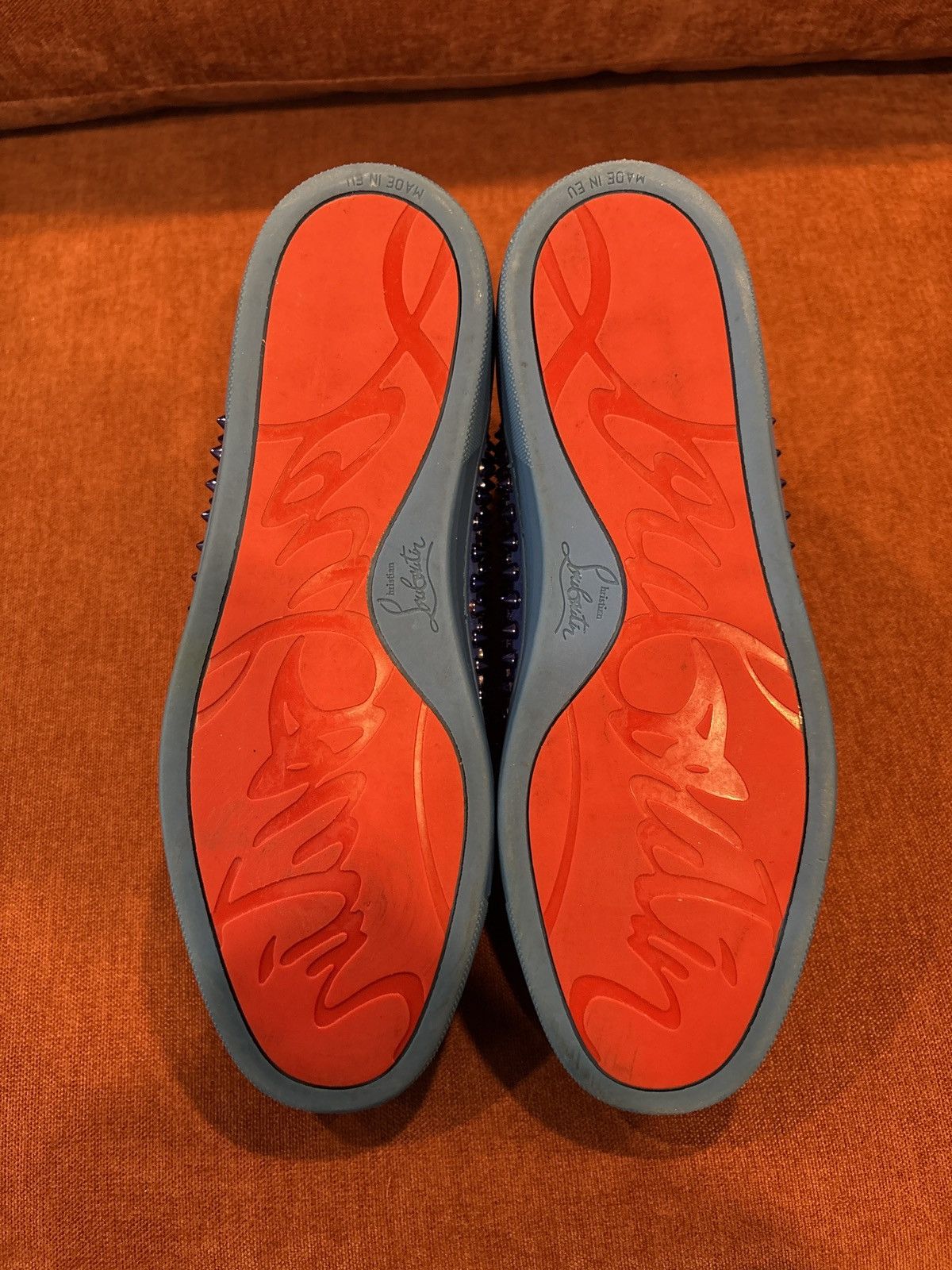 Christian Louboutin Christian Louboutin Louis Flat Suede Spikes 'Cycle' Blue Size US 10.5 / EU 43-44 - 5 Thumbnail