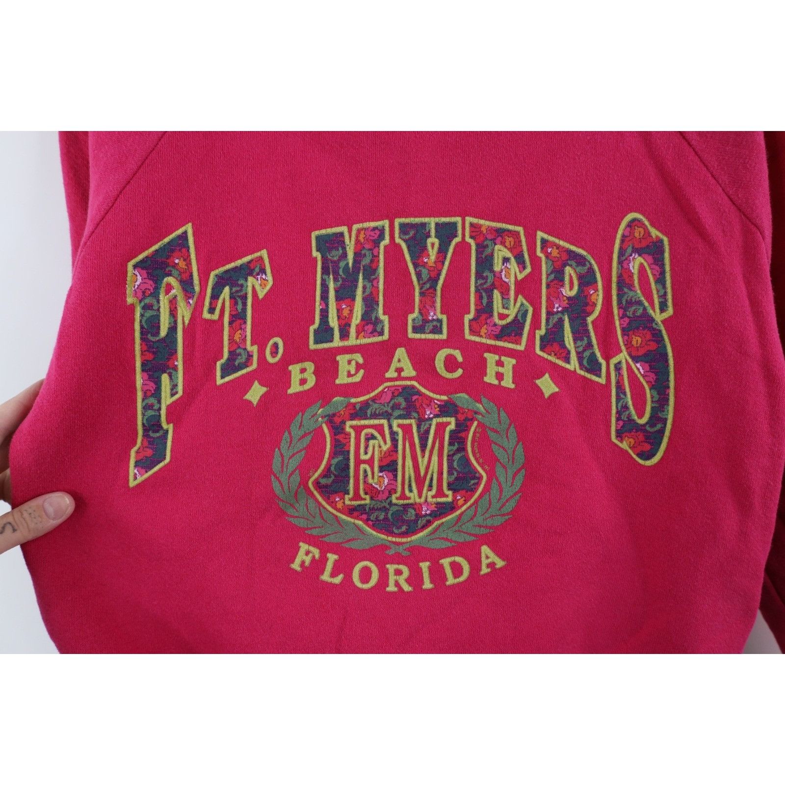 Vintage Vintage 90s Streetwear Faded Ft Myers Beach Sweatshirt Size M / US 6-8 / IT 42-44 - 4 Thumbnail