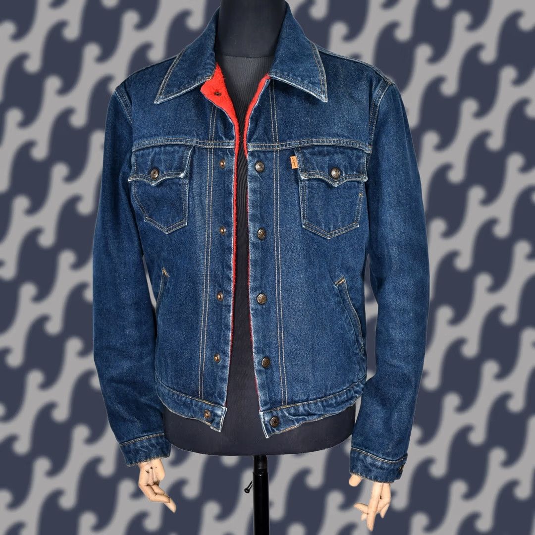 Levi's VINTAGE Levi's Jacket Women L 90s Sherpa Blue 71696 02 Italy Orange Tab Red Fur Lined 100% Genuine Very Good Size L / US 10 / IT 46 - 1 Thumbnail