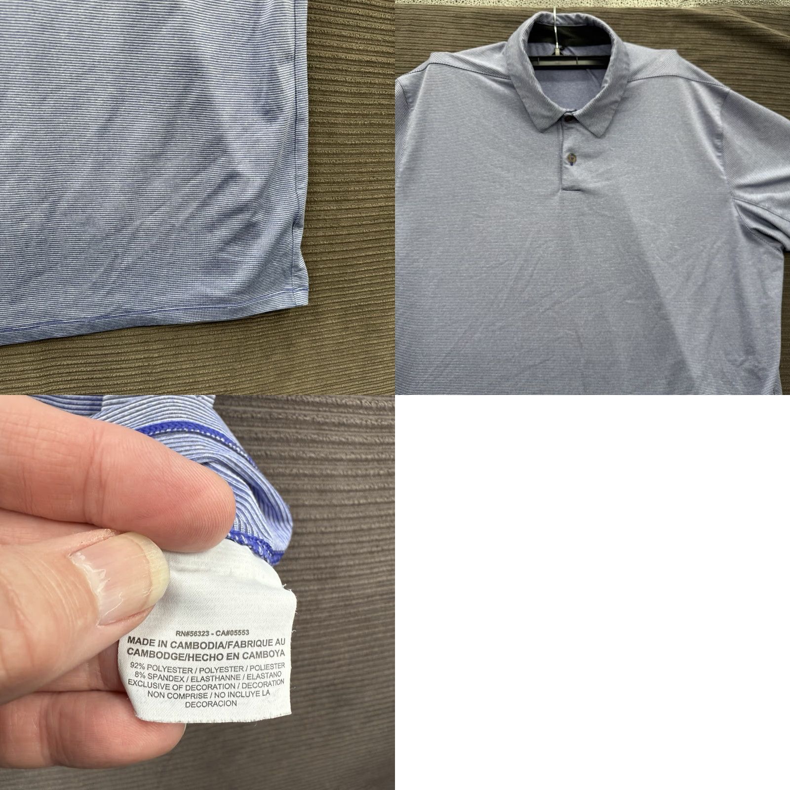 Nike Nike Golf Polo Shirt Men XL Polyester Spandex Dri-Fit Striped Short Sleeve Casual Performance Golf Gray Multicolor Size US XL / EU 56 / 4 - 8 Thumbnail