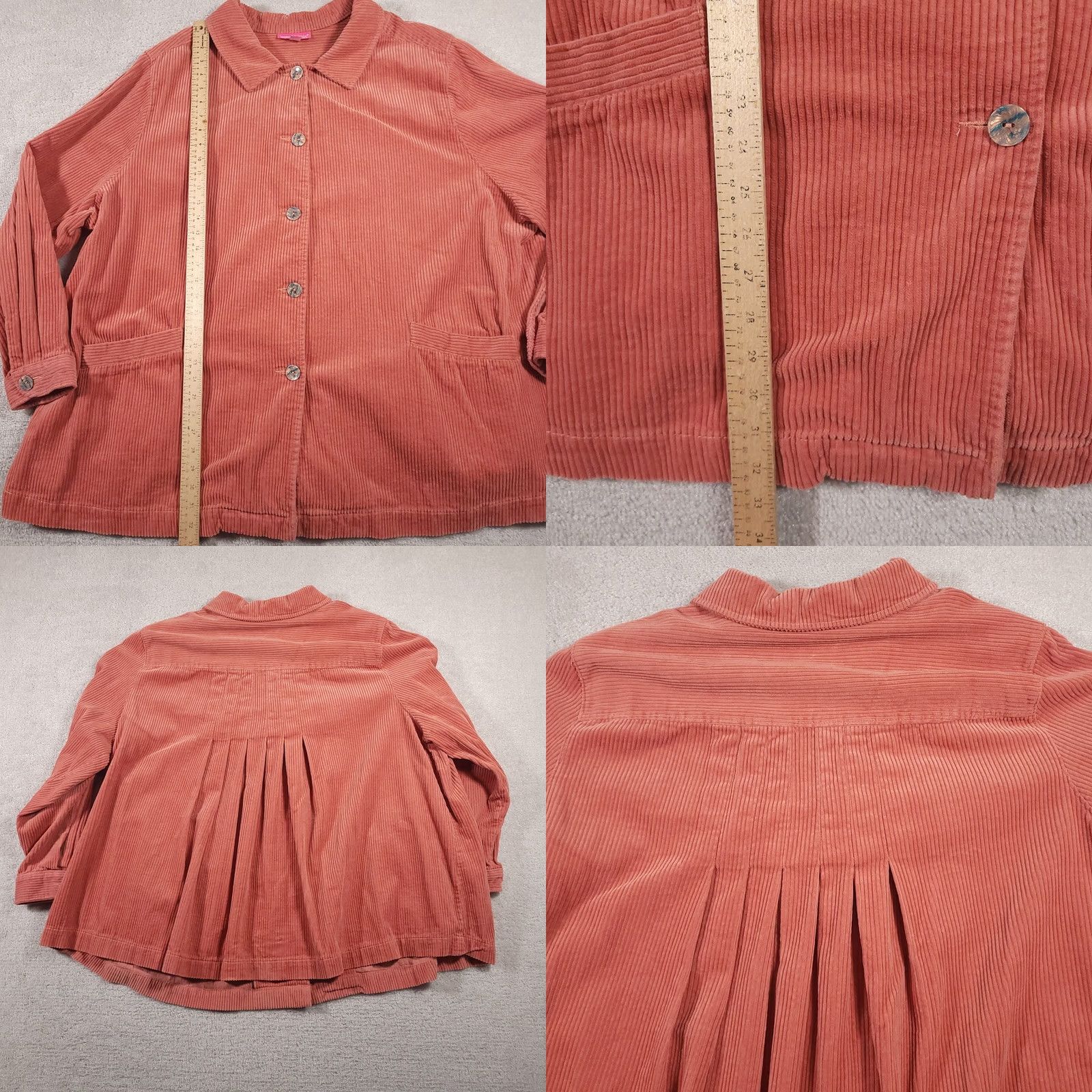 Vintage VINTAGE Woman Within Shacket Women's Plus 3X Pink Corduroy Coat Chore Jacket Lagenlook Shacket Size XXL / US 16-18 / IT 52-54 - 8 Thumbnail