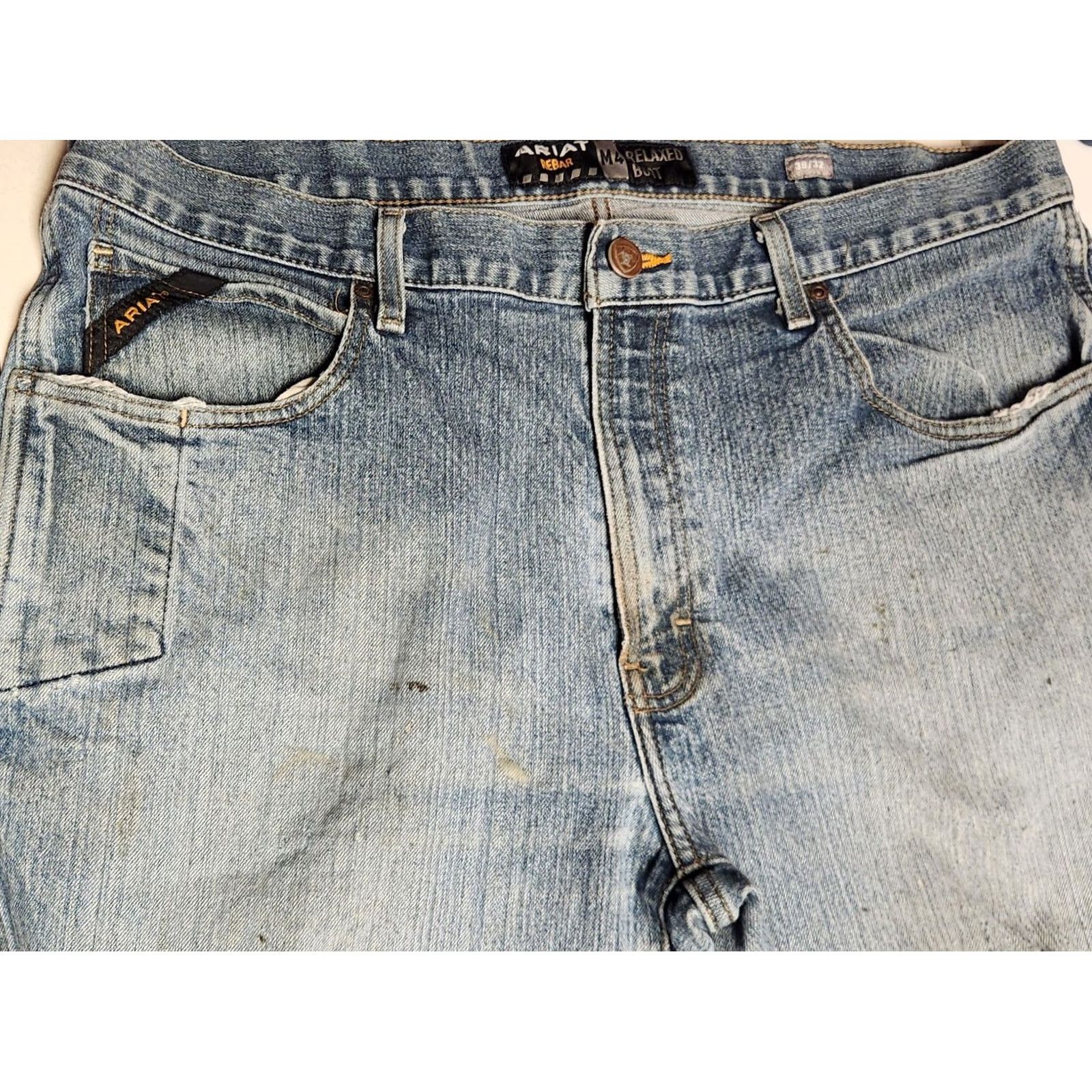 Ariat Ariat Bootcut Jeans Men's 38x32 Rebar M4 Relaxed Dura Stretch Basic Carbine Wash Jeans Size US 38 / EU 54 - 5 Thumbnail