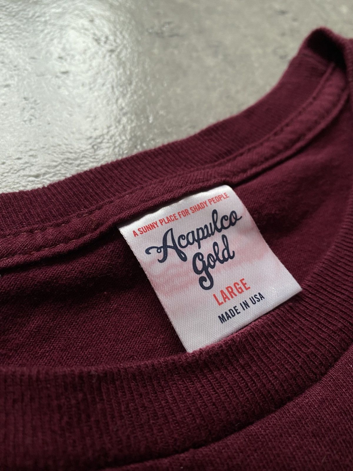 Acapulco Gold Acapulco Gold Masked Man Burgundy Graphic Tee | Size L Size US L / EU 52-54 / 3 - 5 Thumbnail