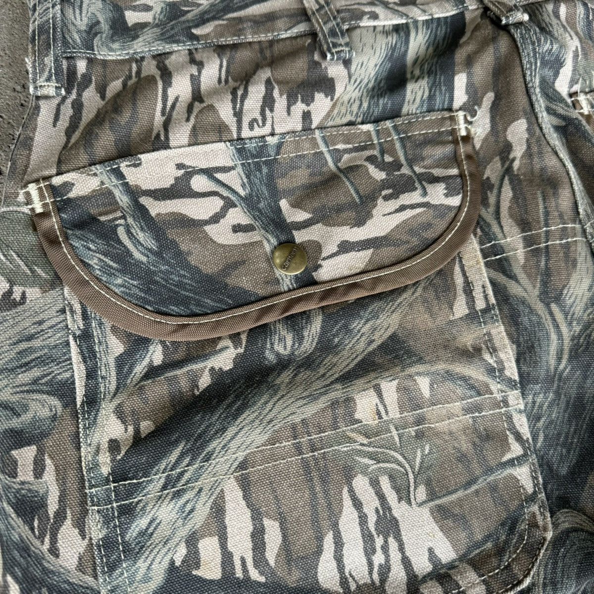 Carhartt × Mossy Oaks × Vintage RARE VINTAGE 1980s CARHARTT MOSSY OAKS TREE CAMO PANTS Size US 36 / EU 52 - 10 Thumbnail