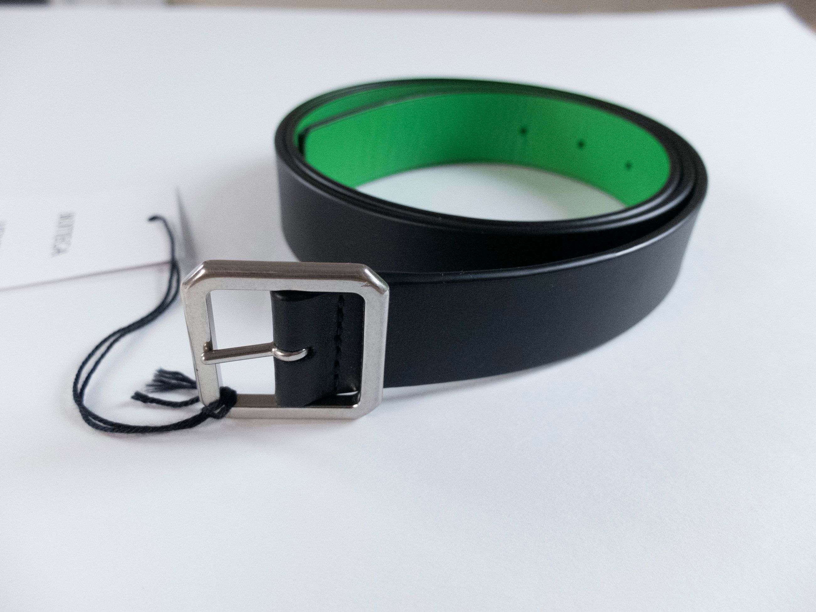 Bottega Veneta BOTTEGA VENETA black & green leather belt Size 100 Size 38 - 2 Thumbnail