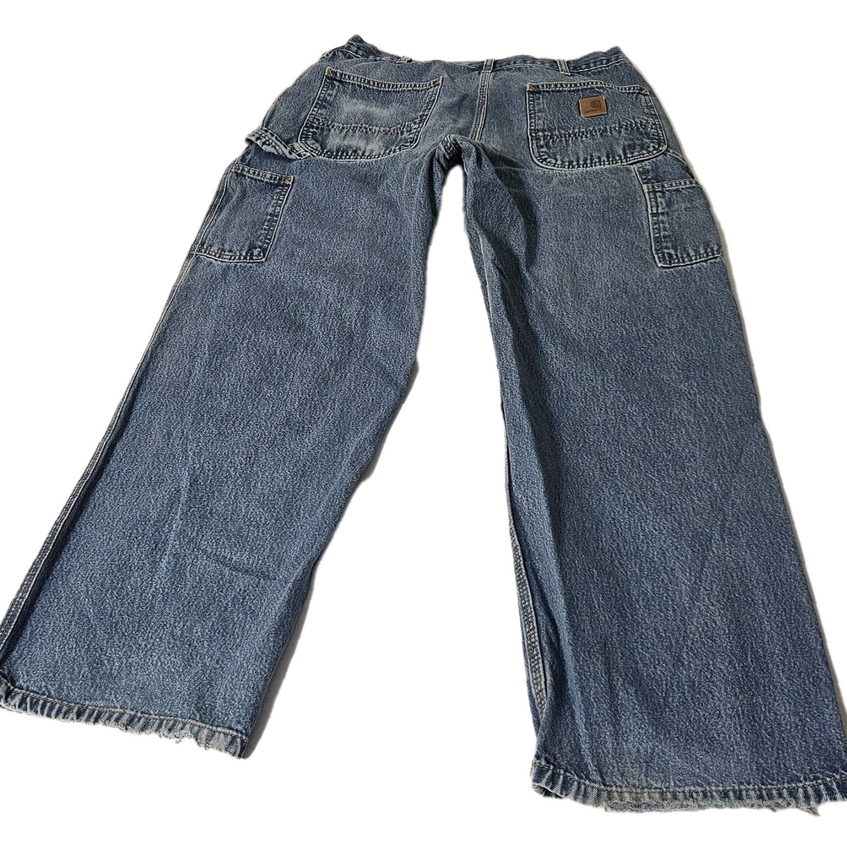 Carhartt Carhartt Jeans Mens 34x28 Blue Denim Loose Original Fit B13 DPS Carpenter Work Jeans Relaxed Straight Mens Blue Denim Regular 34x28 Size US 34 / EU 50 - 4 Thumbnail