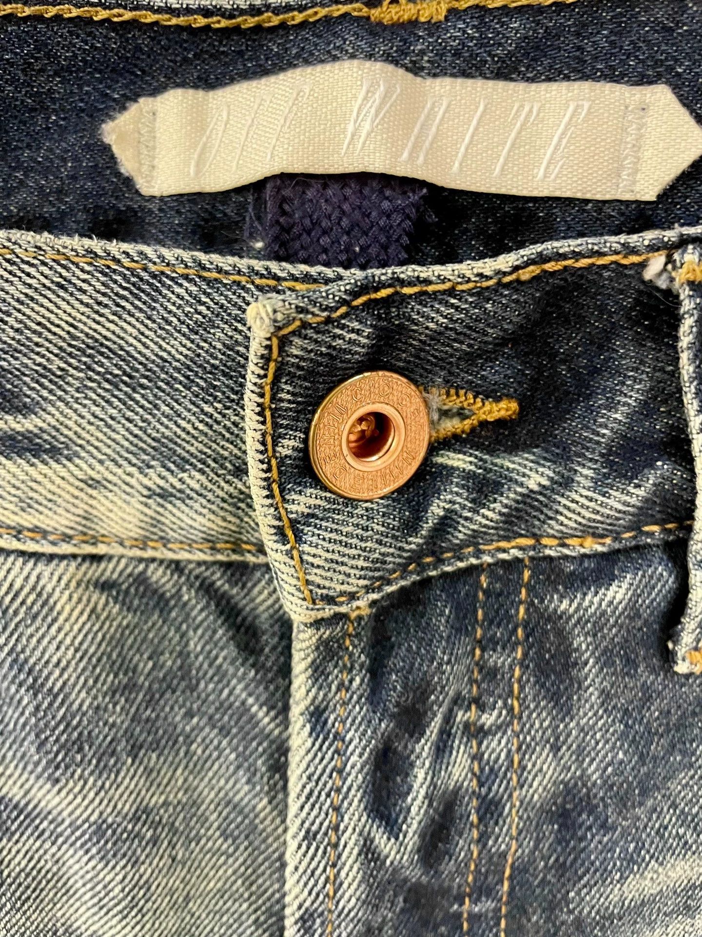 Off-White OFF-WHITE Vintage Stripe Print Washed Denim Jeans Size US 30 / EU 46 - 3 Thumbnail