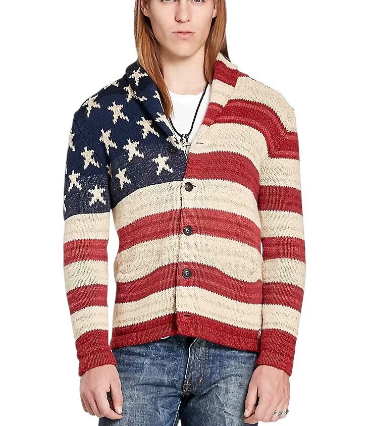 Denim & Supply Ralph Lauren Ralph Lauren American Flag Cardigan Knit Sweater Size US XS / EU 42 / 0 - 1 Thumbnail