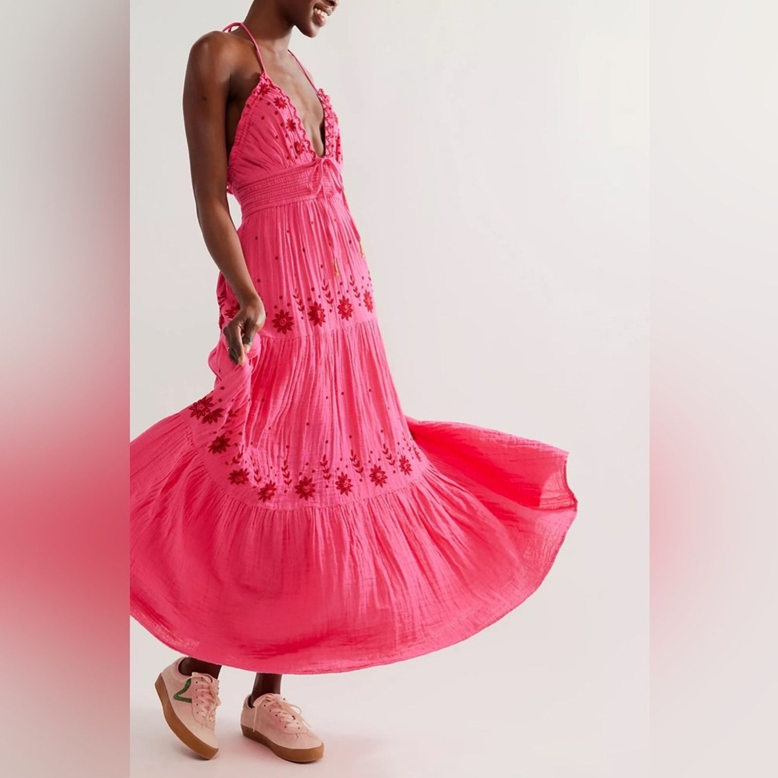 Free People 🎉LAST PIECE🎉FREE PEOPLE Real Love Embroidered Maxi‎ Dress Size XS / US 0-2 / IT 36-38 - 12 Thumbnail