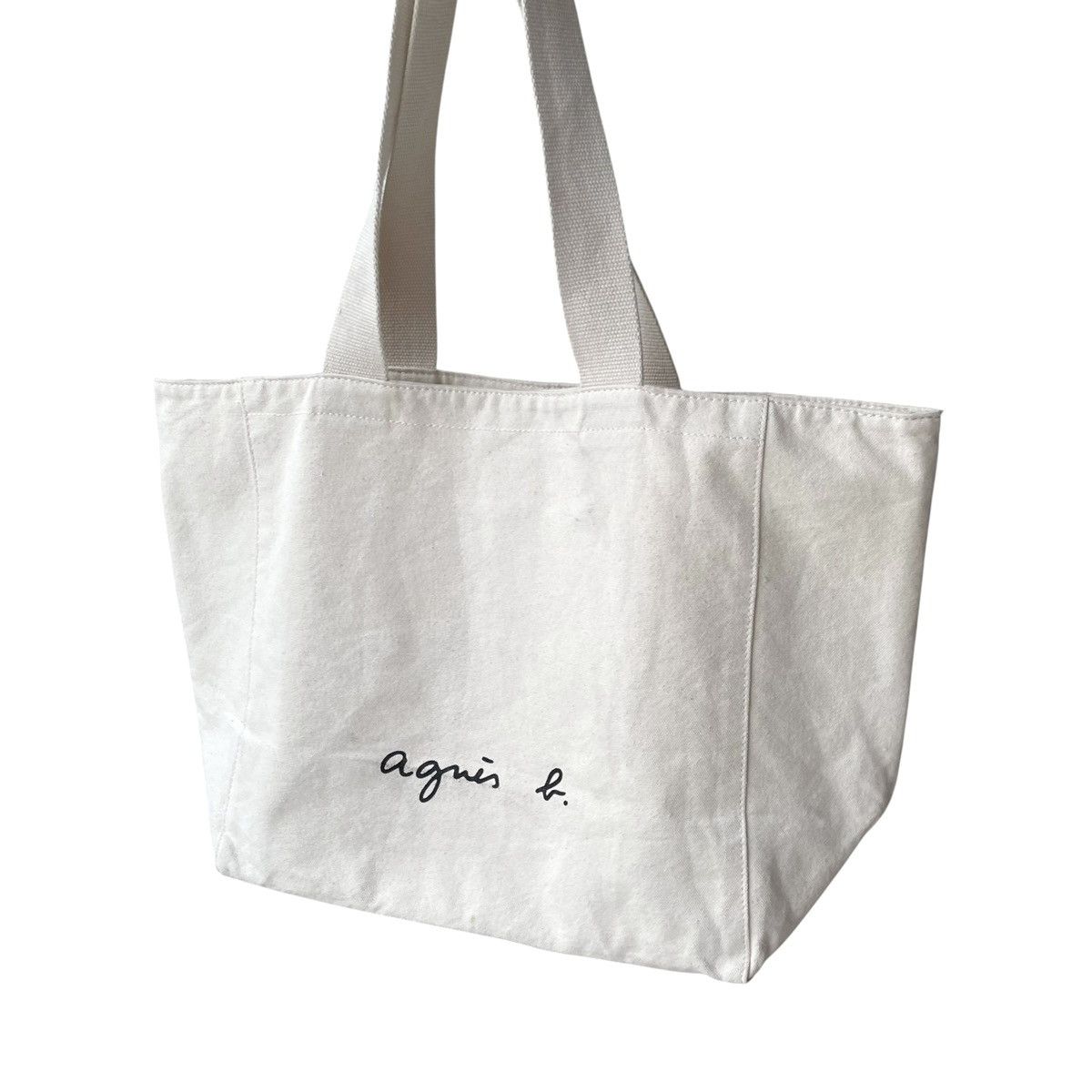 agnes b. Agnes B. Paris Logo Minimalist Canvas Tote Bag Size ONE SIZE - 1 Thumbnail