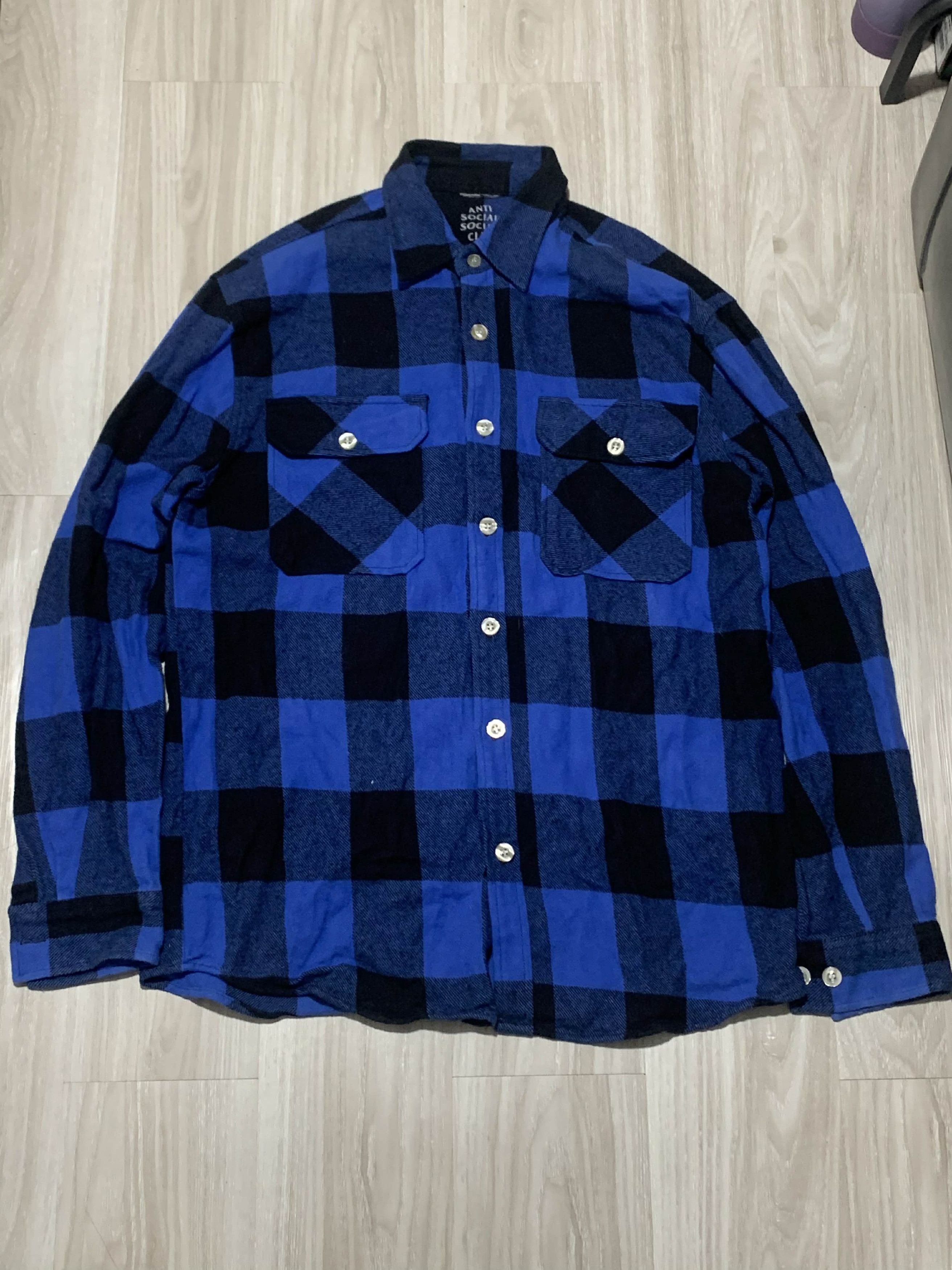 Anti Social Social Club Anti Social Social Club Blue Black Plaid BLUR Flannel Size US S / EU 44-46 / 1 - 2 Thumbnail