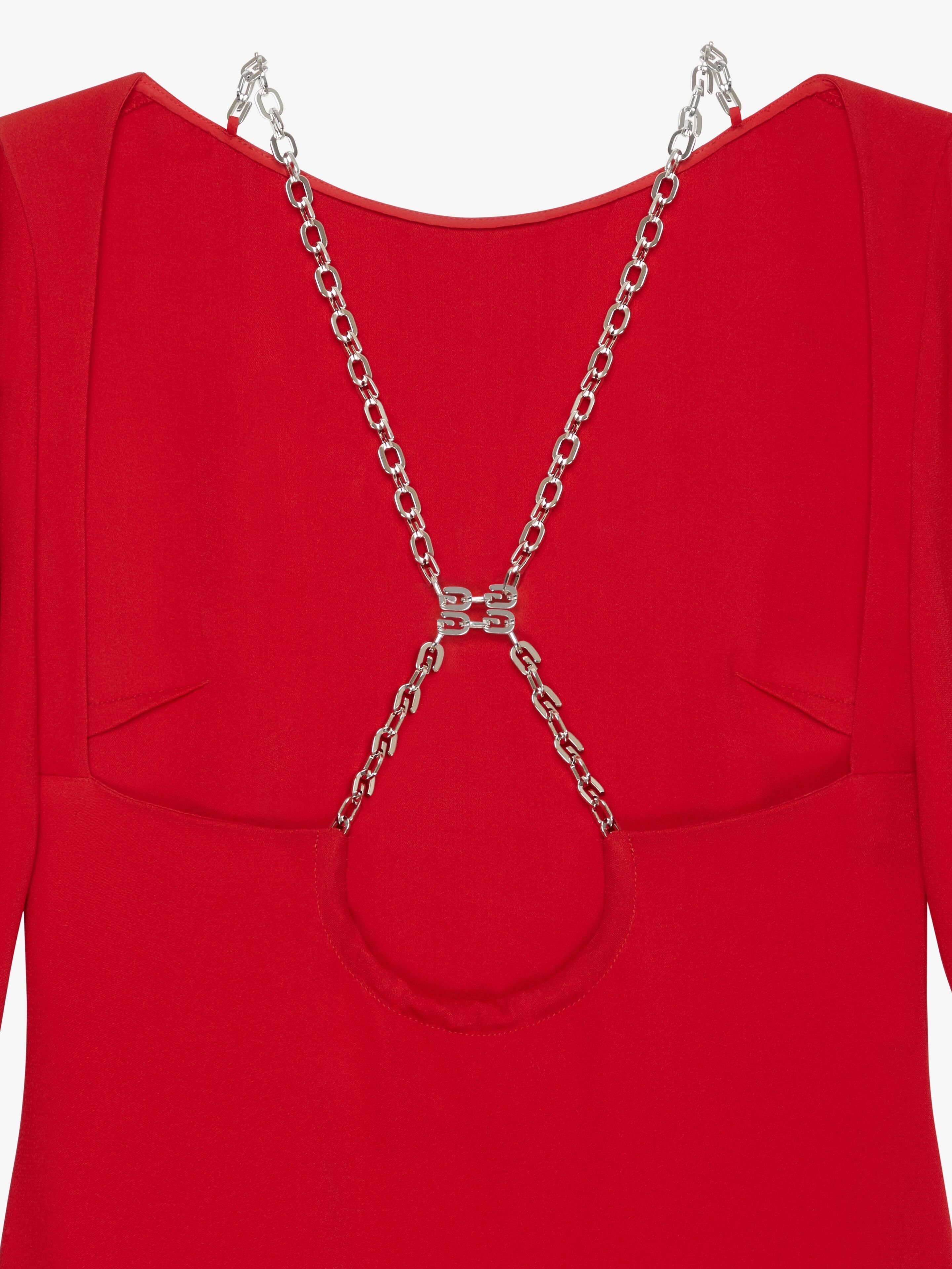 Givenchy o1w1db10325 Long Sleeve Dress With Chain in Red Size M / US 6-8 / IT 42-44 - 6 Thumbnail