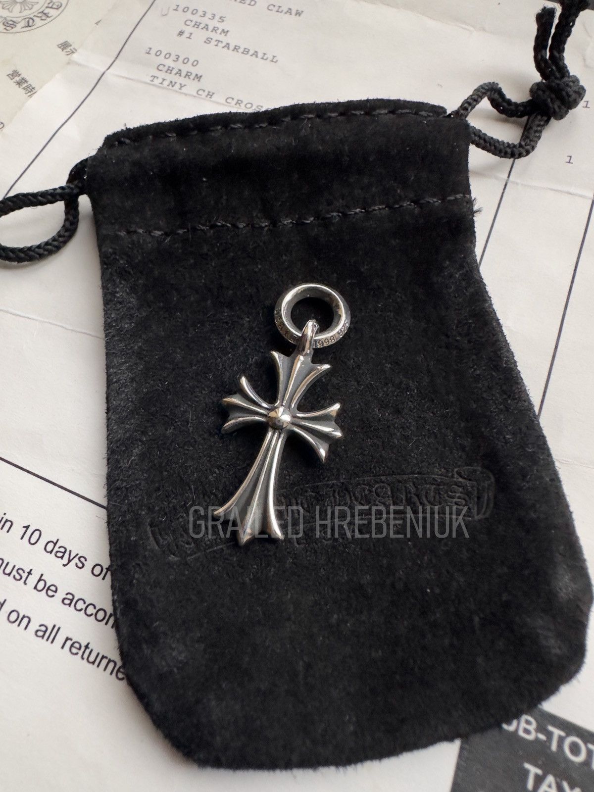 Chrome Hearts Chrome Hearts Tiny CH Cross pendant + Receipt | Grailed
