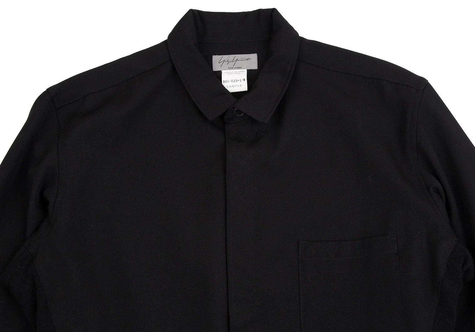 Yohji Yamamoto Yohji Yamamoto Ribbed Cuff Knit Wool Shirt Size US M / EU 48-50 / 2 - 2 Thumbnail